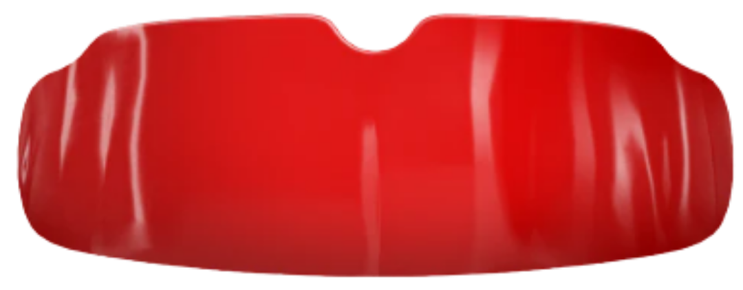 Close-up of a red tomato with a smooth surface and some shiny reflections.