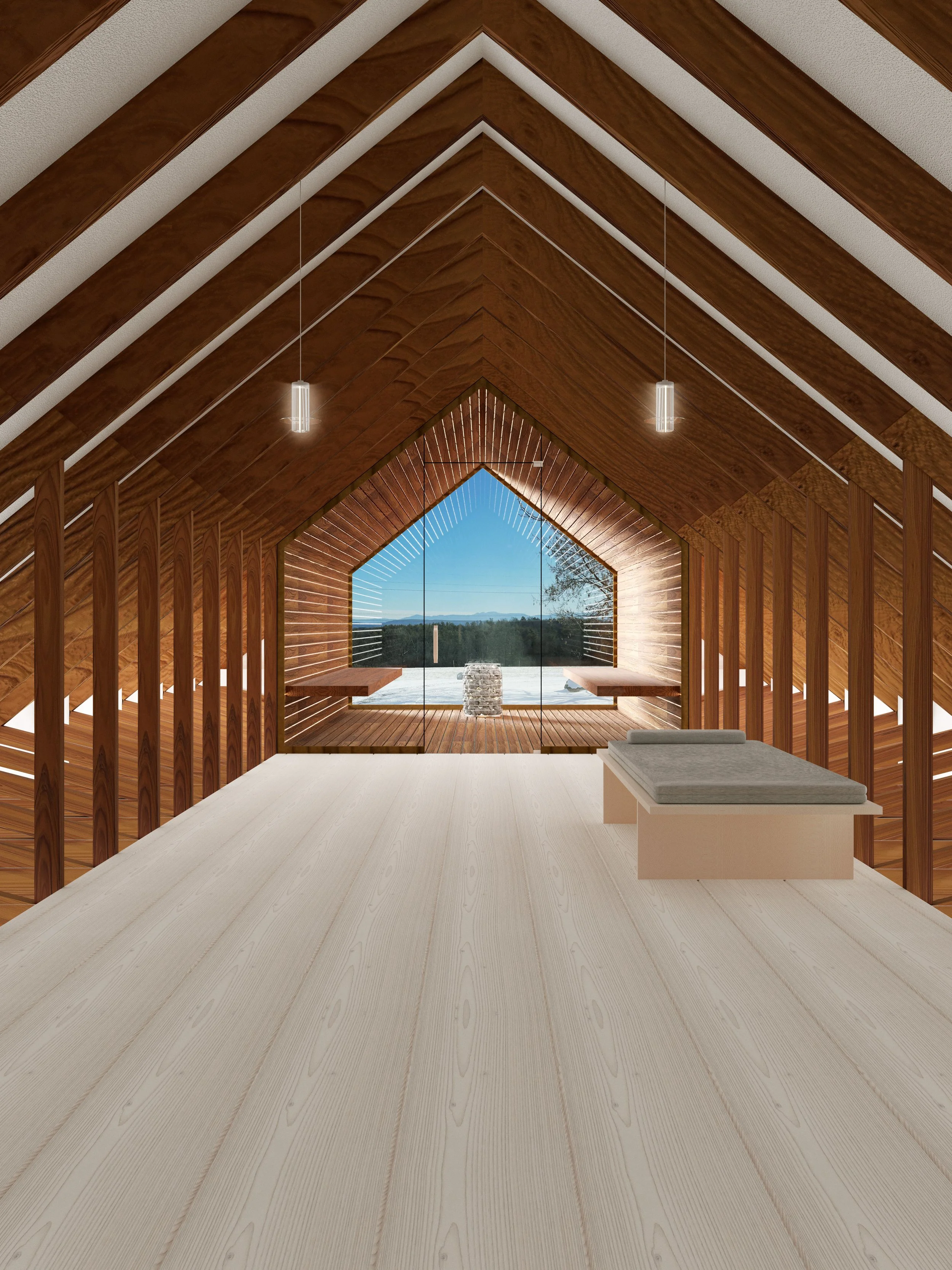 Barn Loft Sauna in Columbia County