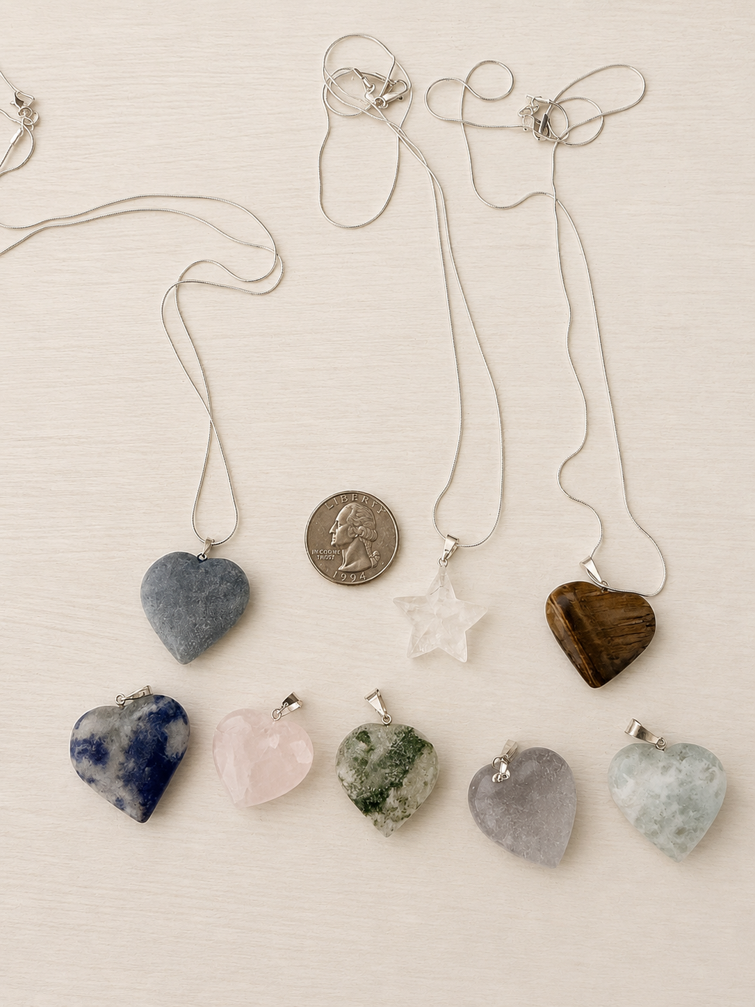 Crystal Pendants (Heart, Star, Drop)