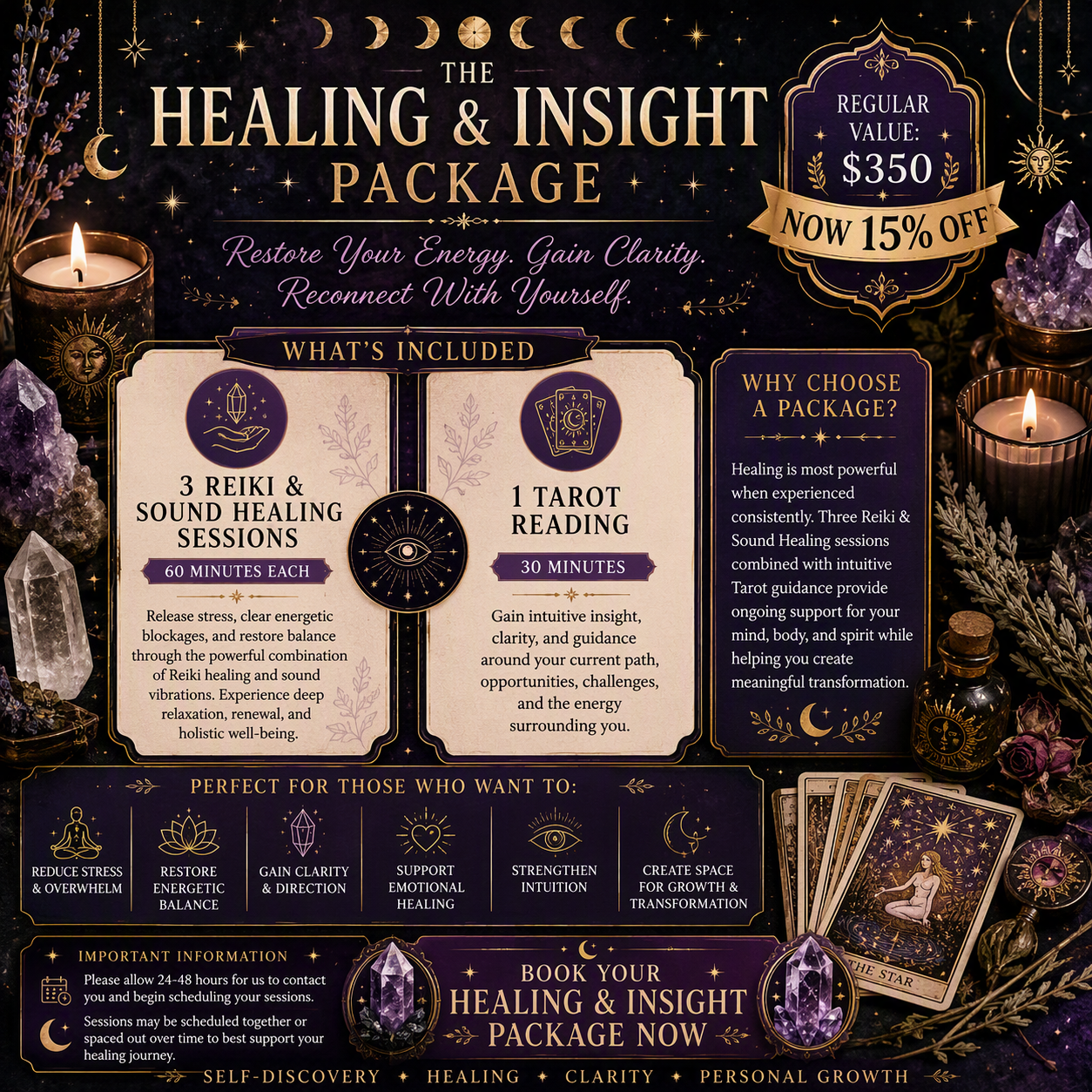 ✨ The Healing & Insight Package - (Reiki, Sound, Tarot) ✨