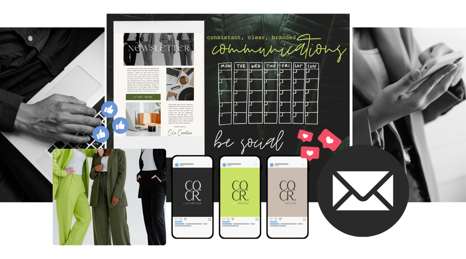 Cole Creative digital marketing featuring social media, email marketing and branded content.