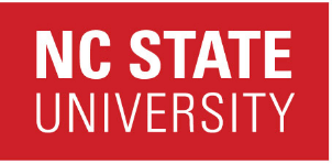 North Carolina State University logo in red and white.