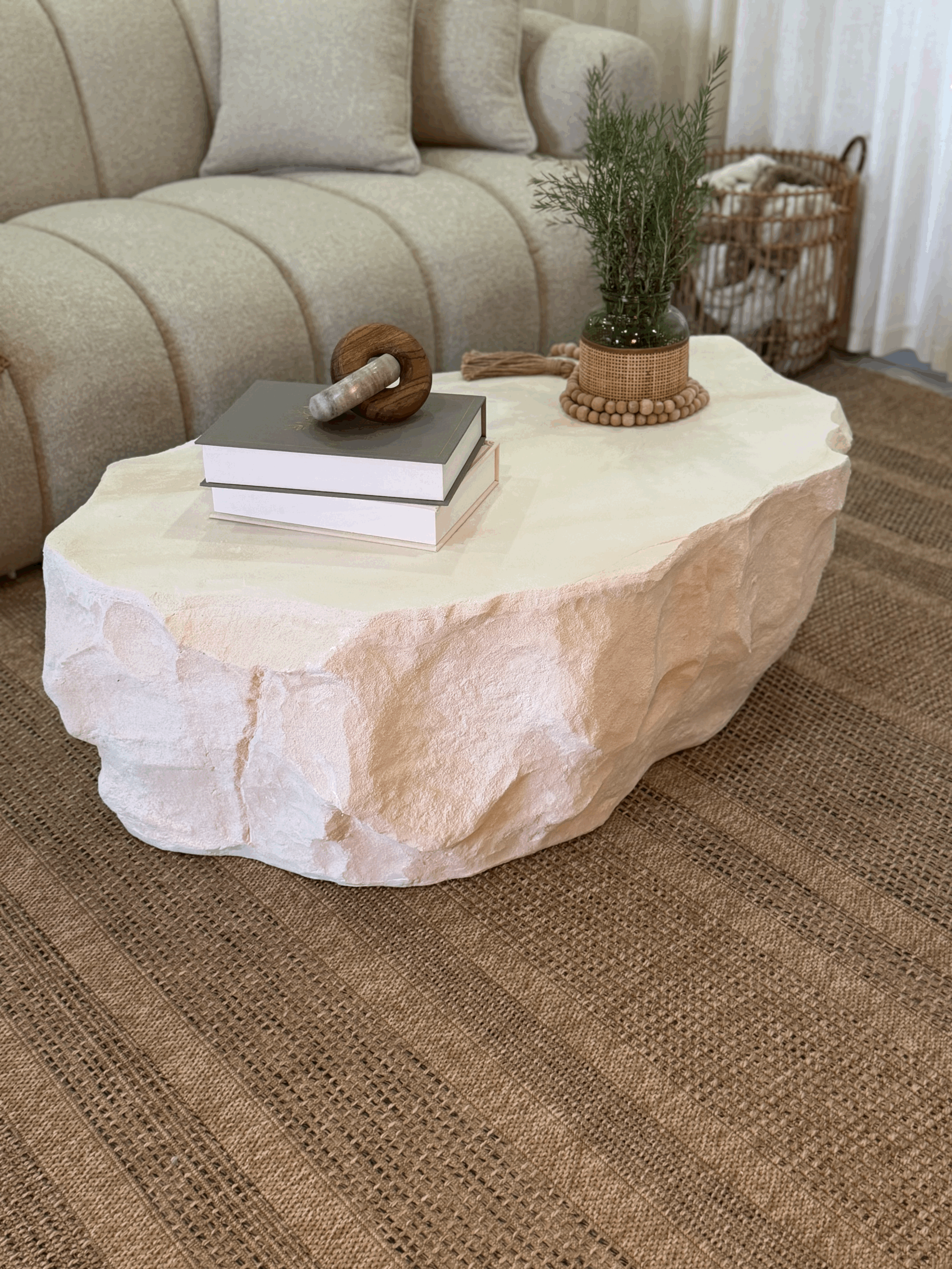 Limestone Slab Coffee Table