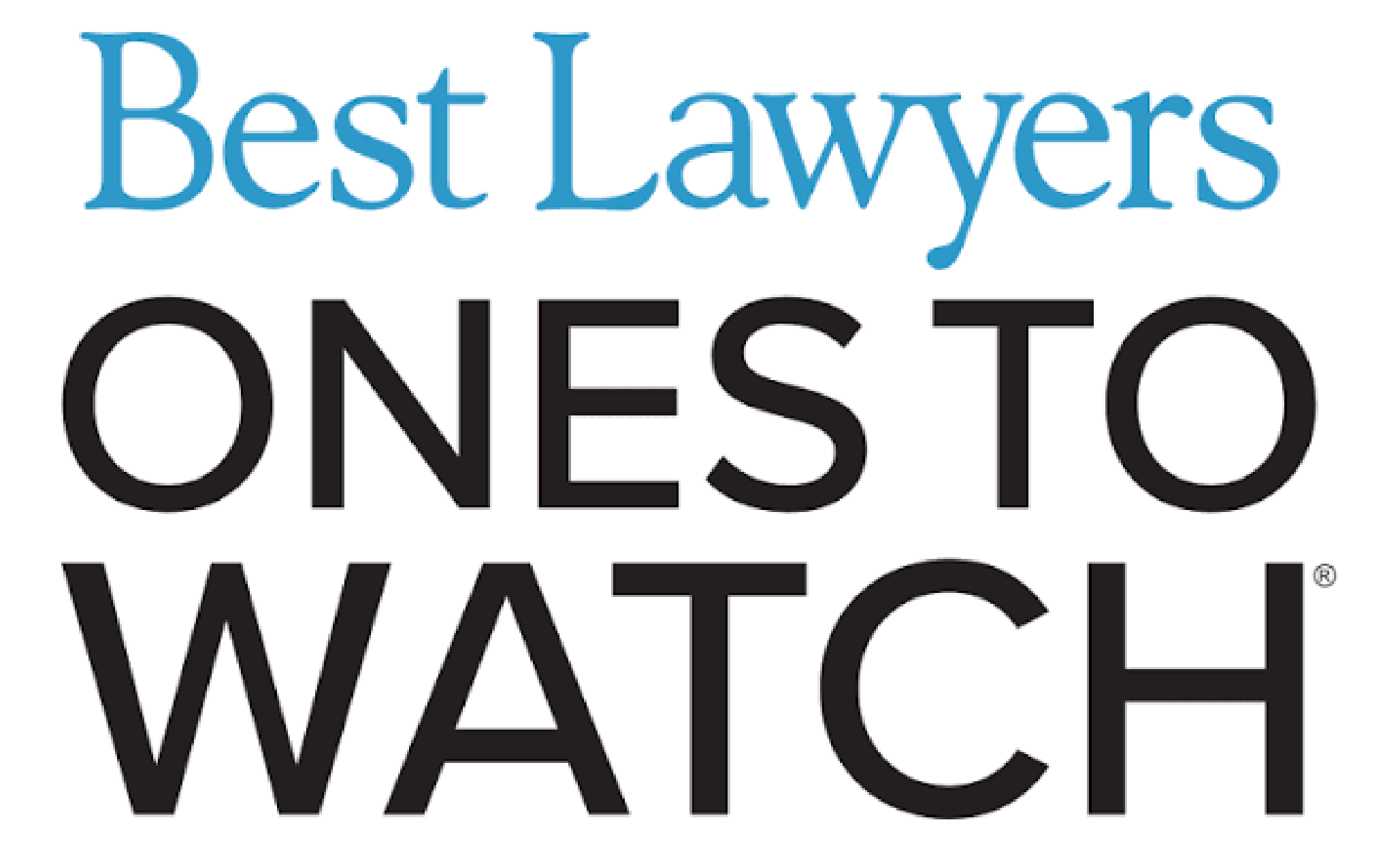 Close-up of a warning sign with the text 'Best Lawyers ONE STOP WATCH' in blue, black, and white colors.