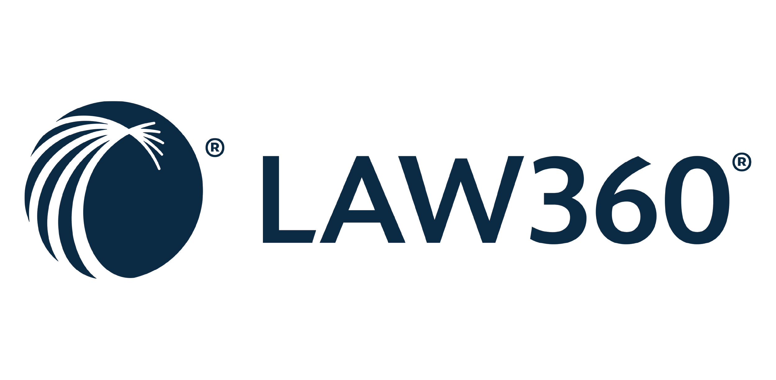 Logo of LAW360 with a stylized globe and the text "LAW360"