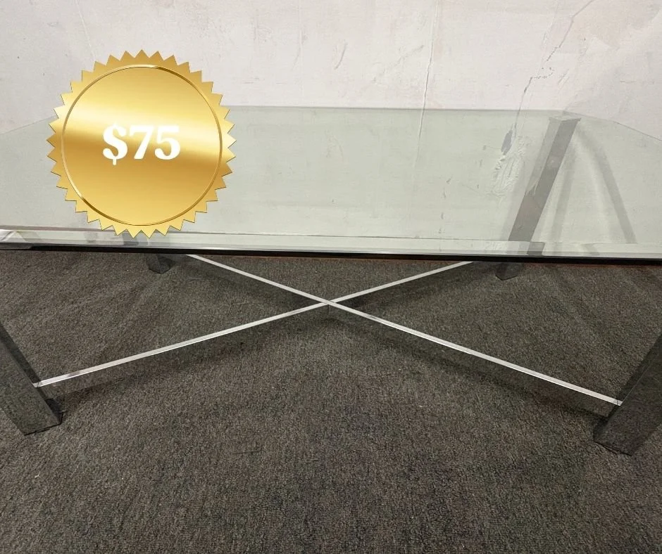 Glass Top Chrome Coffee Table