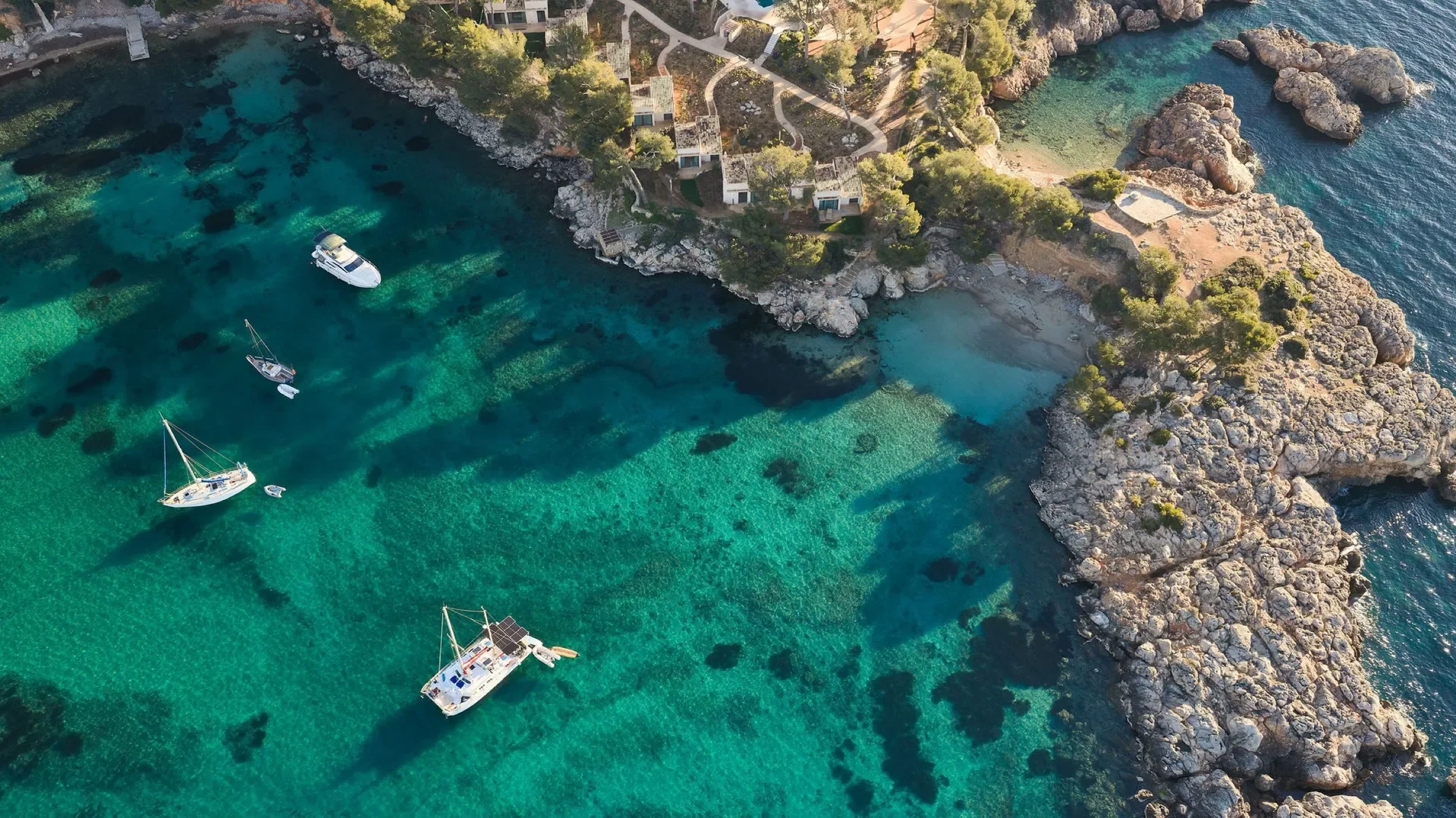 Boats in the water near the Four Seasons in Mallorca