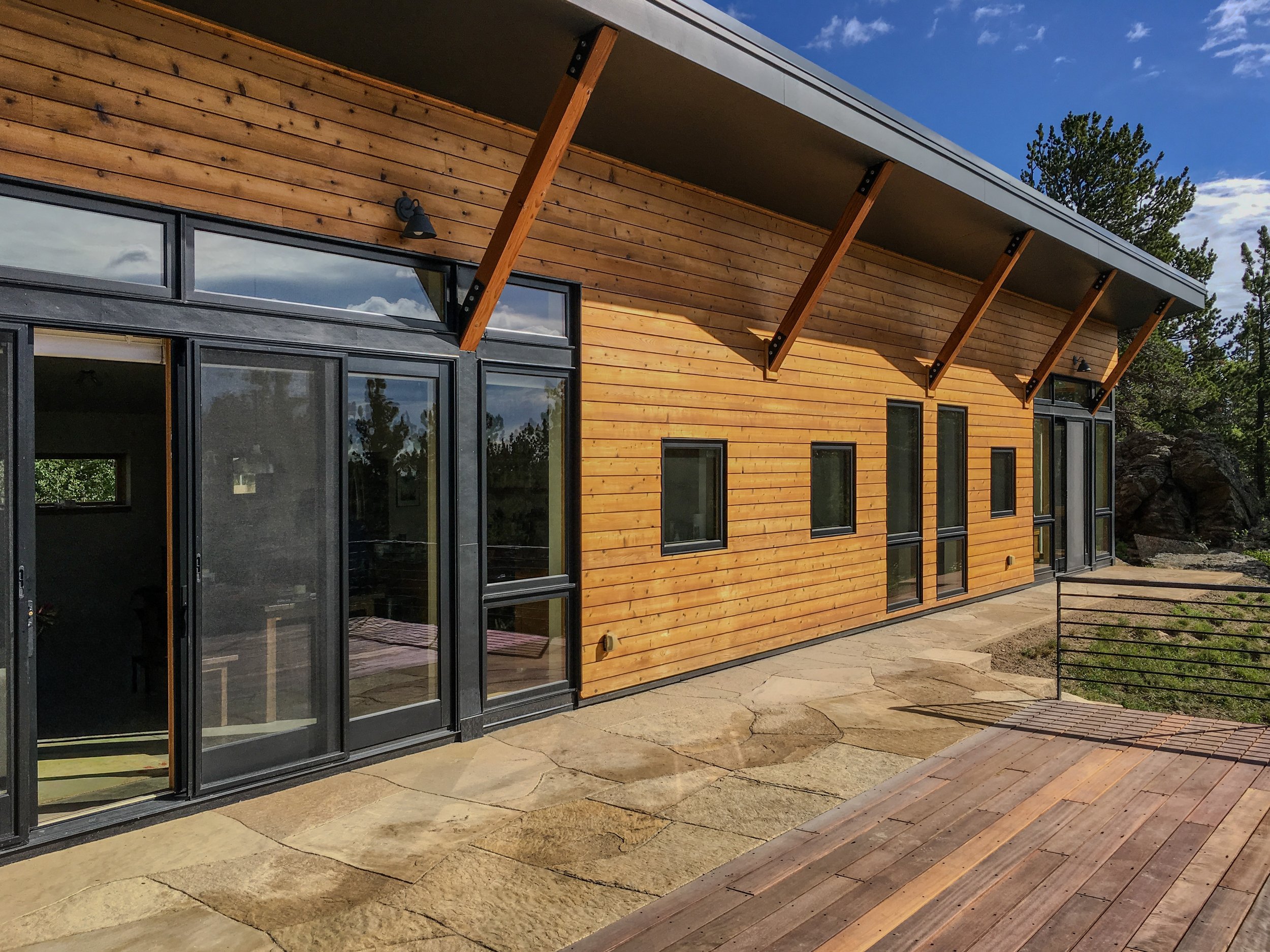 BEASLEY ARCHITECTURE AND DESIGN - JAMES BEASLEY ARCHITECT - BaaD - midcentury modern - mountain architecture -Corner glass - passive solar - HUMAN ARCHITECTURE - Boulder - Nederland - Colorado -  off the grid  - CUSTOM residential architecture - mode