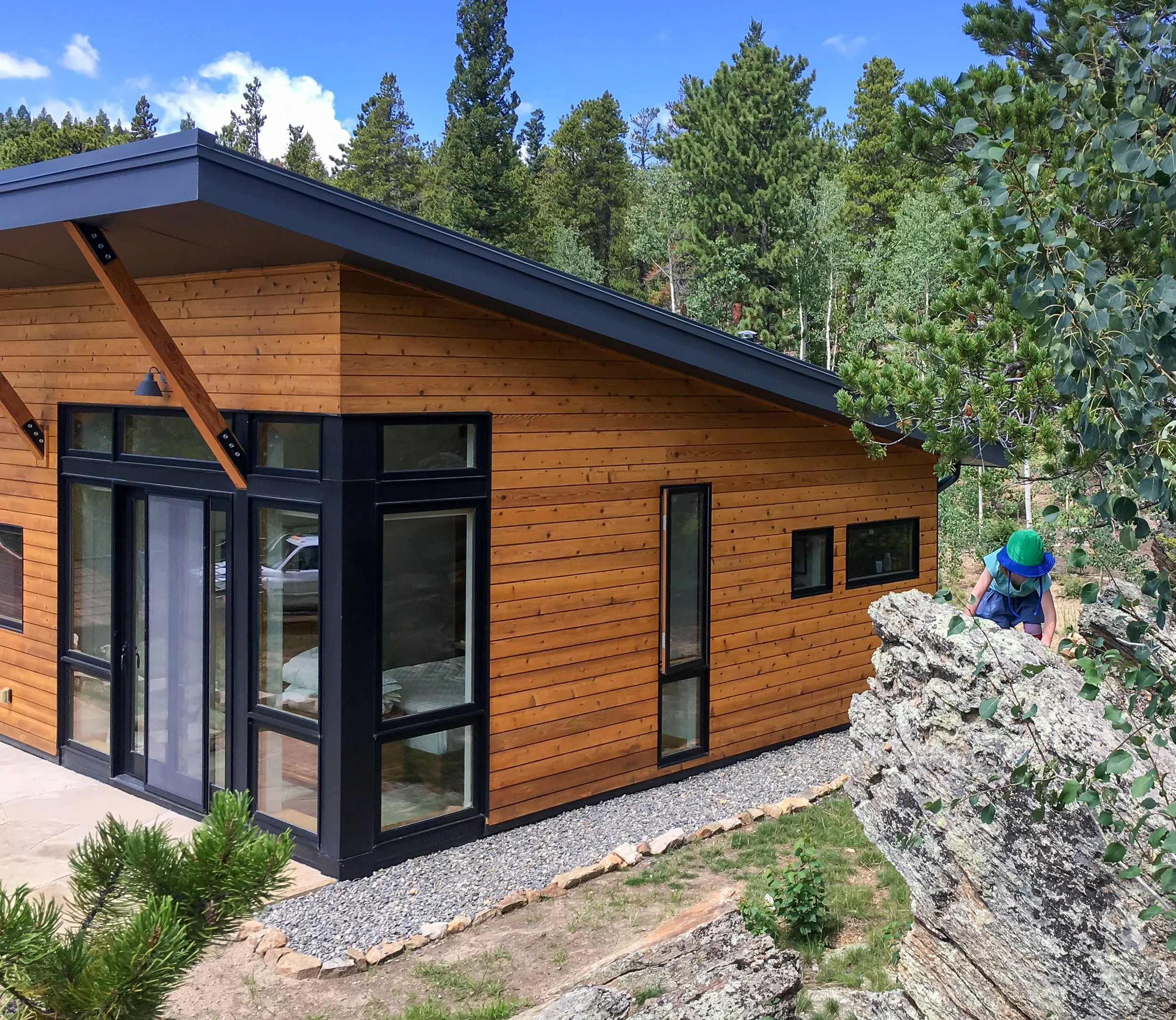BEASLEY ARCHITECTURE AND DESIGN - JAMES BEASLEY ARCHITECT - BaaD - midcentury modern - mountain architecture -Corner glass - passive solar - HUMAN ARCHITECTURE - Boulder - Nederland - Colorado -  off the grid  - CUSTOM residential architecture - mode