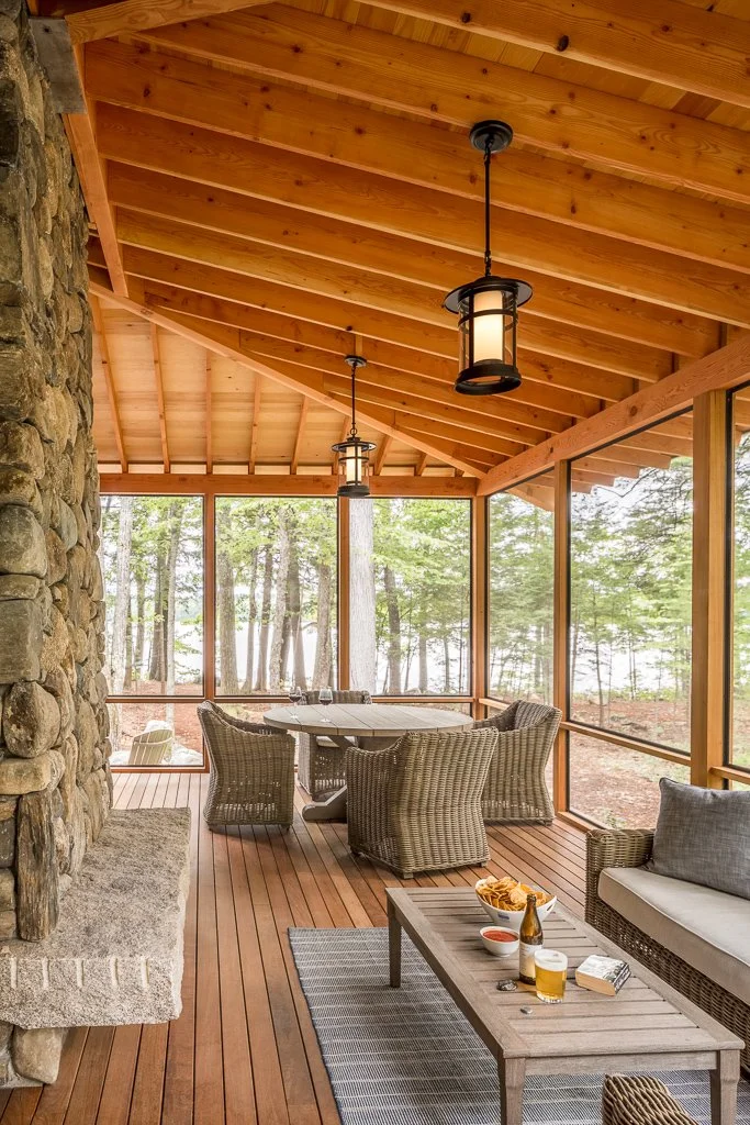 BEASLEY ARCHITECTURE AND DESIGN - JAMES BEASLEY ARCHITECT - BaaD - rural architecture - lake house- screen porch - HUMAN ARCHITECTURE - HOUSE IN wood -  house on a lake - MAINE - NEW ENGLAND - CUSTOM architecture - Maine Lake House