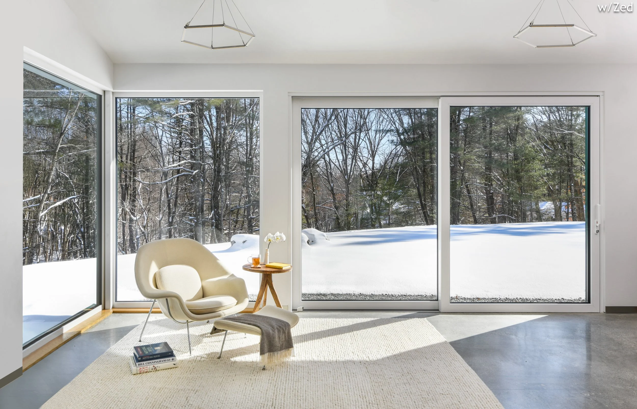 BEASLEY ARCHITECTURE AND DESIGN - JAMES BEASLEY ARCHITECT - BaaD - midcentury modern - modern architecture -Corner glass - passive solar - passive hause - HUMAN ARCHITECTURE - New England - Maine -  off the grid  - CUSTOM residential architecture - m