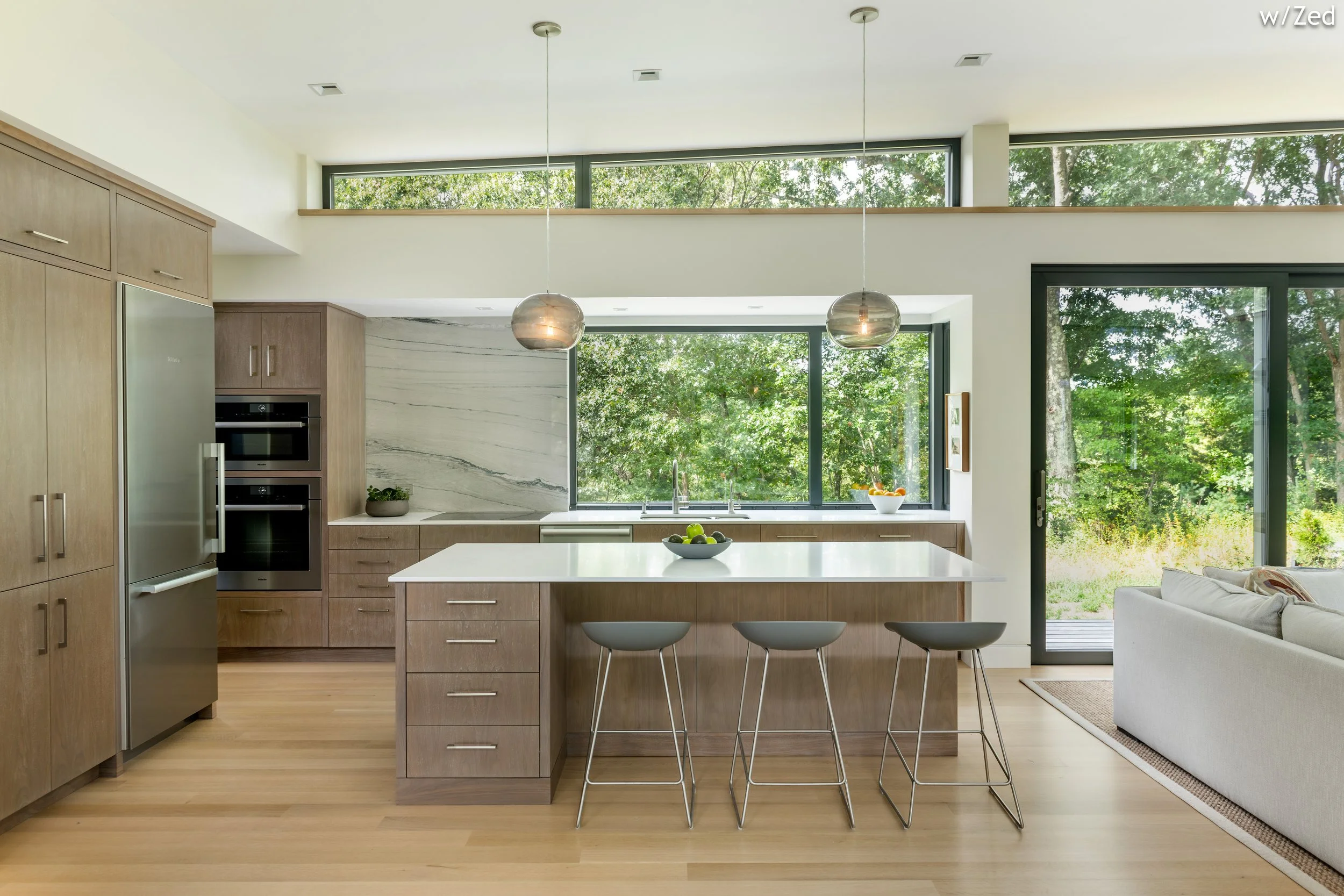 BEASLEY ARCHITECTURE AND DESIGN - JAMES BEASLEY ARCHITECT - BaaD -midcentury modern - pastural architecture - screen porch - HUMAN ARCHITECTURE - fireplace - MAINE - NEW ENGLAND - CUSTOM architecture - modern -  zero energy design - New England Conte