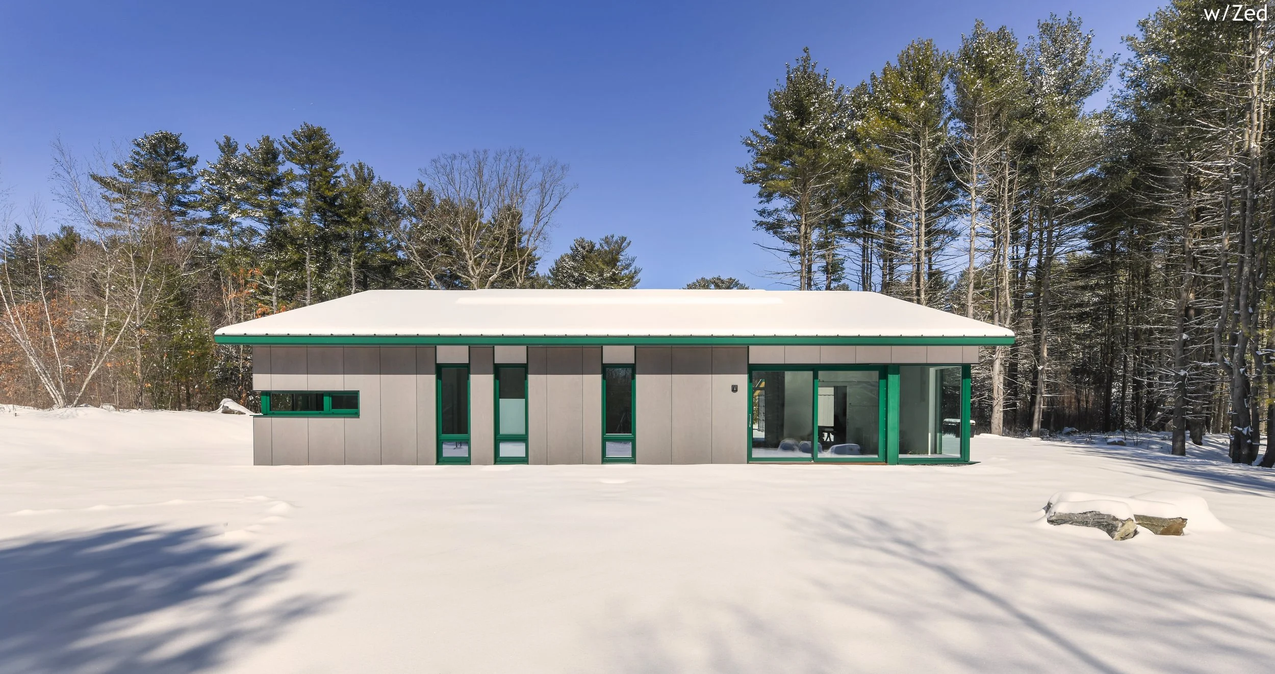 BEASLEY ARCHITECTURE AND DESIGN - BaaD - BEASLEY ARCHITECTURE AND DESIGN - JAMES BEASLEY ARCHITECT -midcentury modern - modern architecture -Corner glass - passive solar - passive house - Passivhaus - HUMAN ARCHITECTURE - New England - Maine -  off t