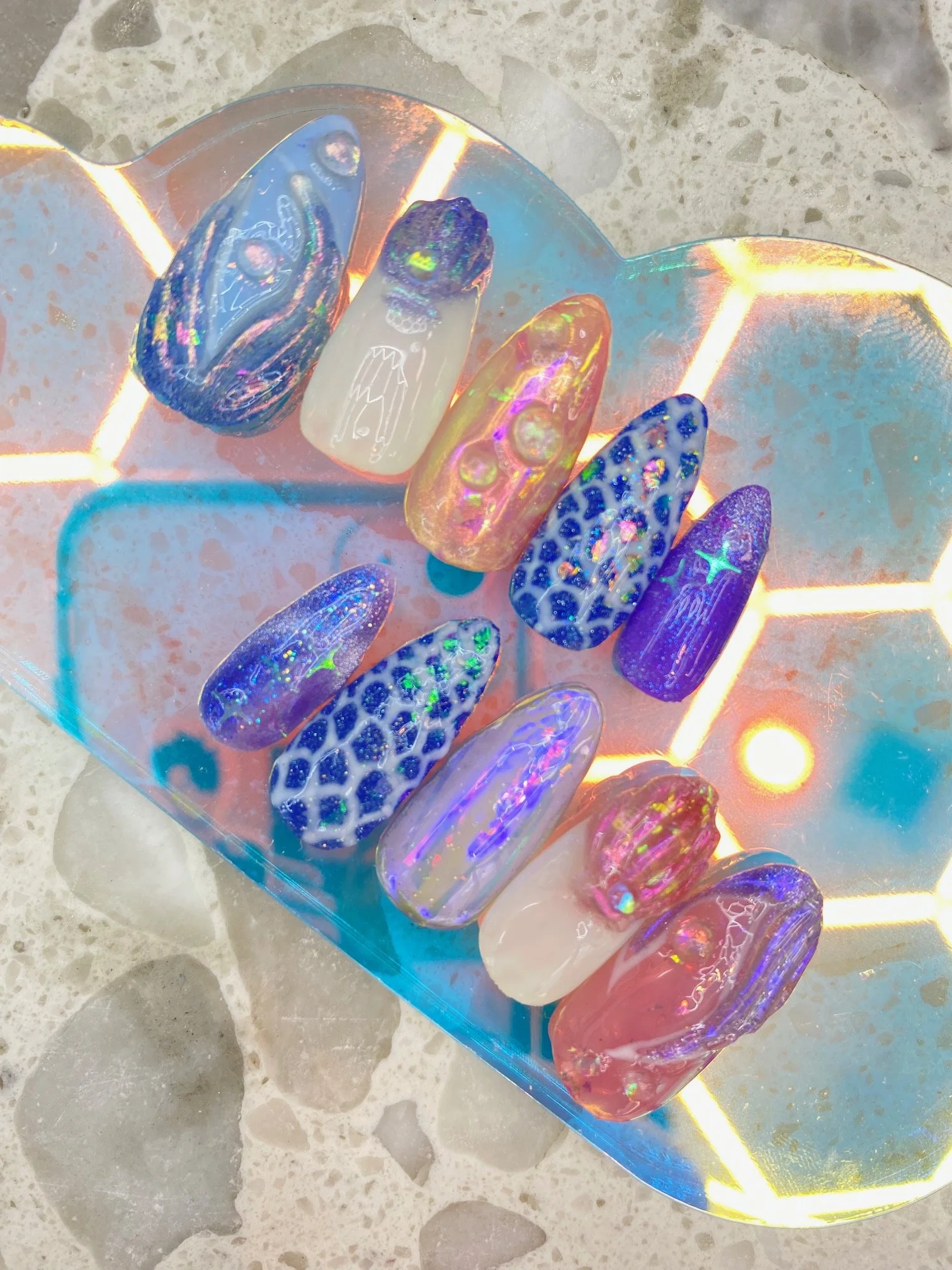 Extra Detail: mermaid-inspired hand drawn details with texture