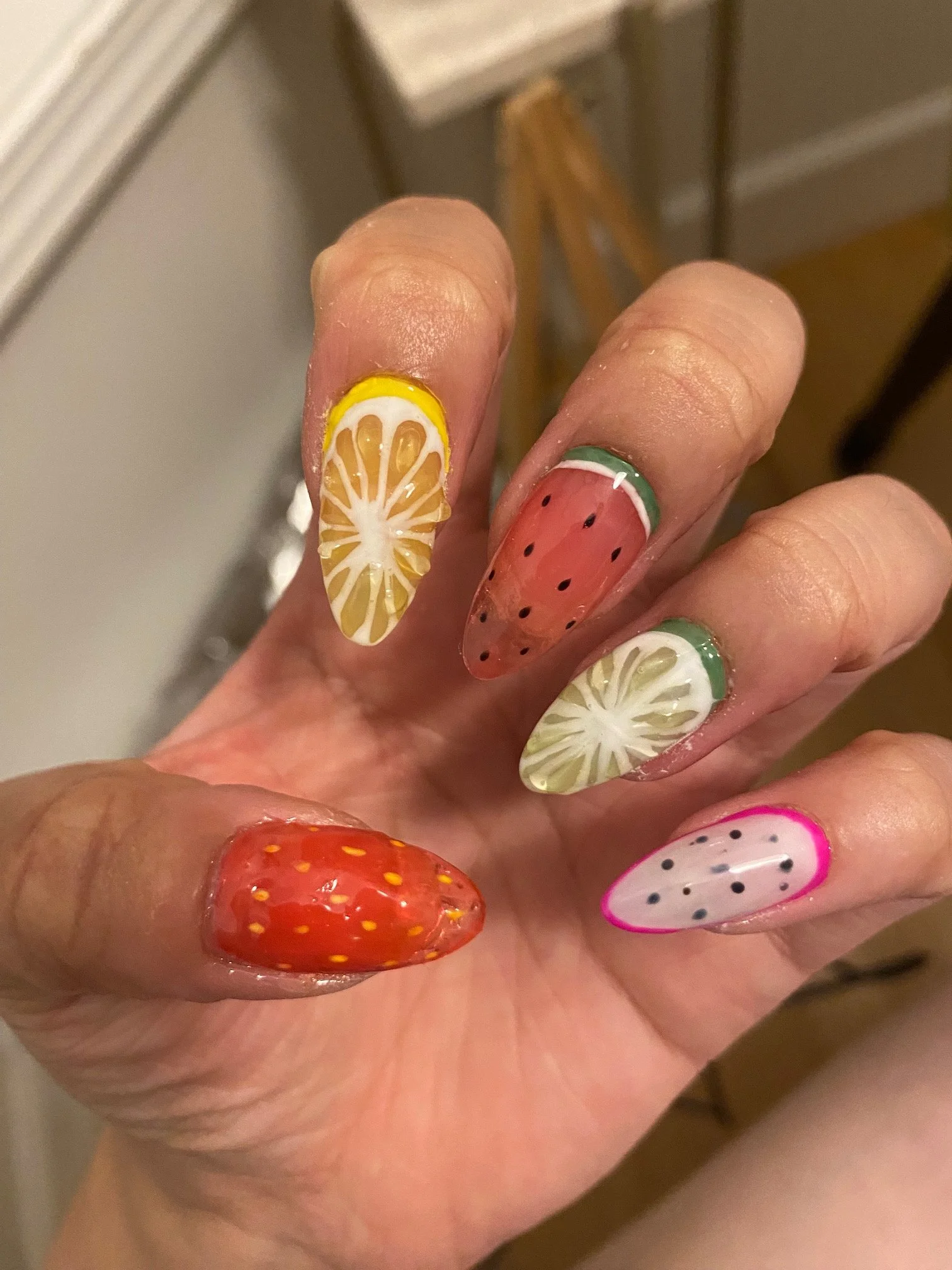 Extra Detail: fruit-inspired colors and designs, complete with texture