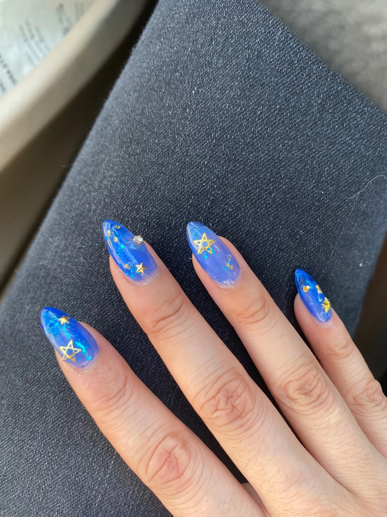 Detailed Art: night sky-inspired with foil and gems