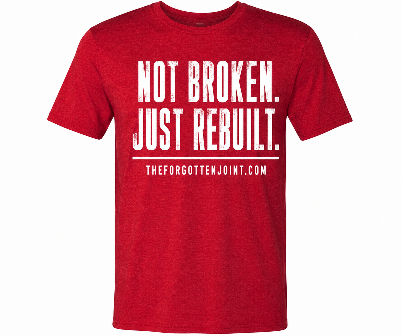 NOT BROKEN. JUST REBUILT | Unisex Tshirt White Logo