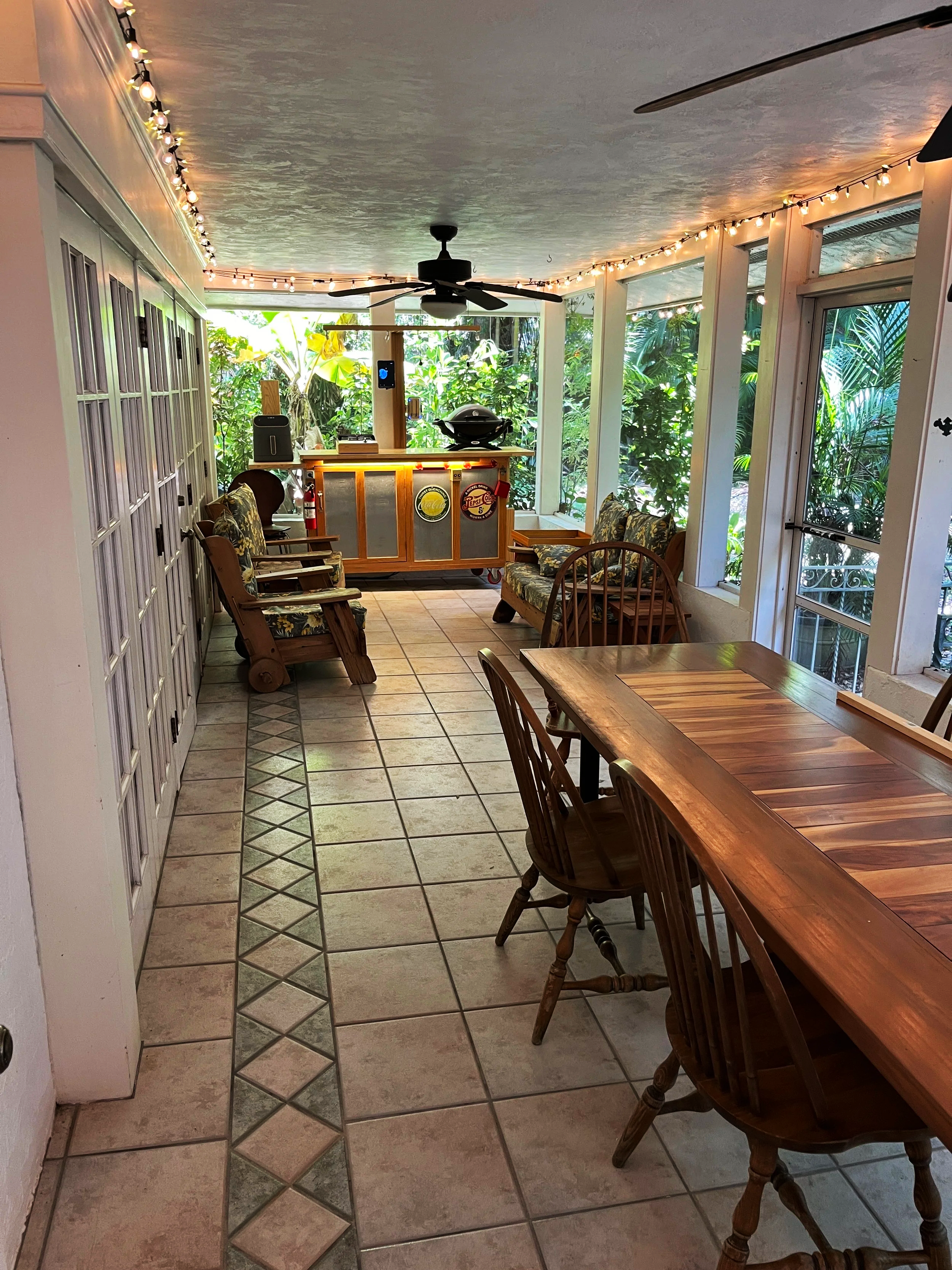 Outdoor kitchen with dining area