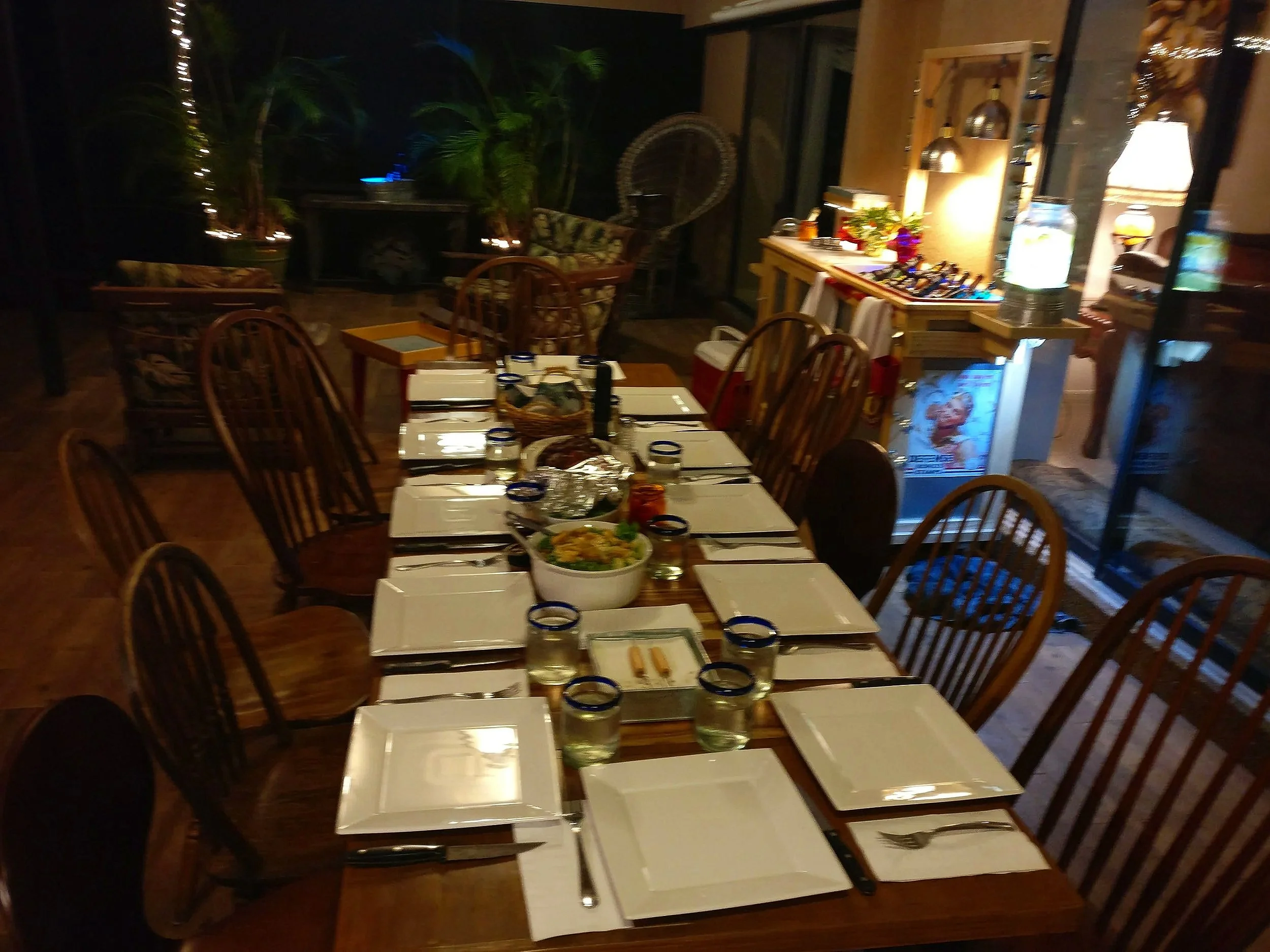 Large outdoor dining table seats 12