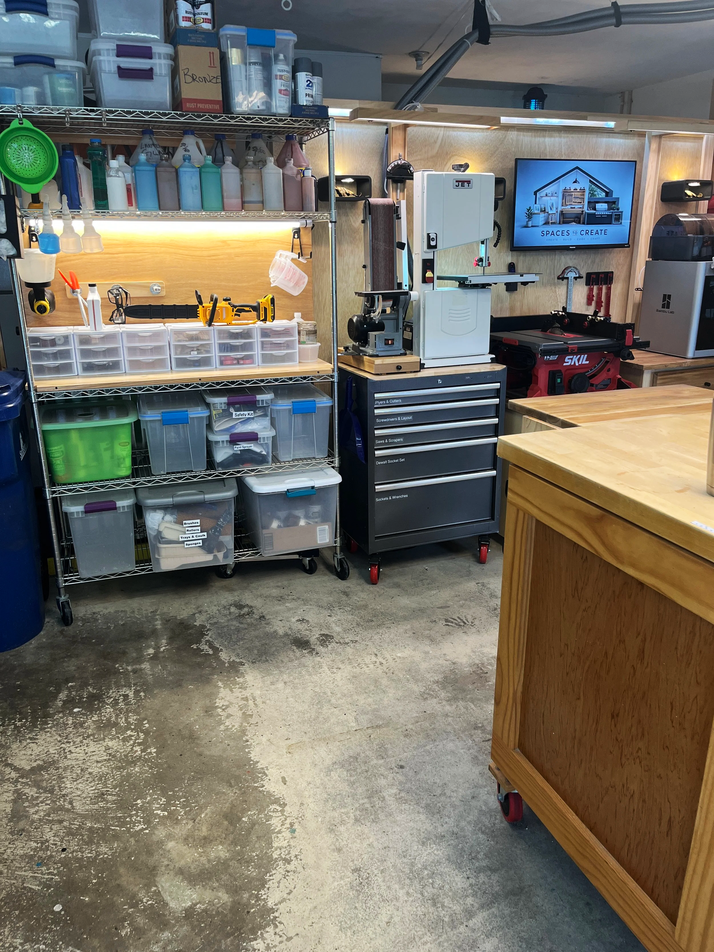 Dedicated paint and finishing area
