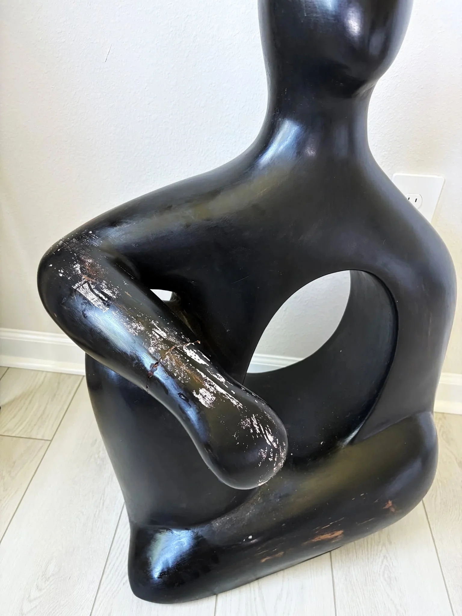 Abstract sculpture before restoration