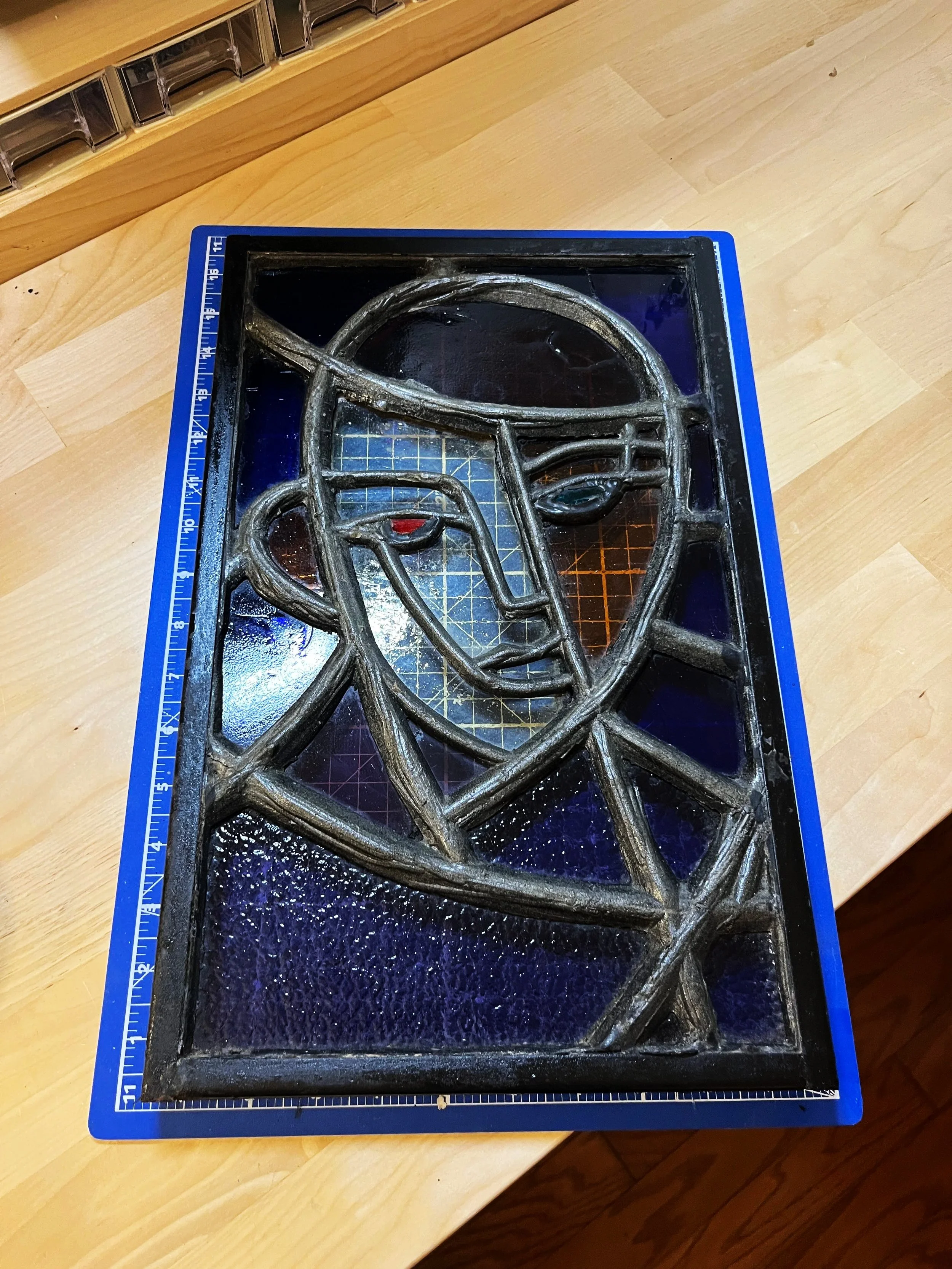 Stained glass restoration technique proof of concept for Tampa Jesuit High School