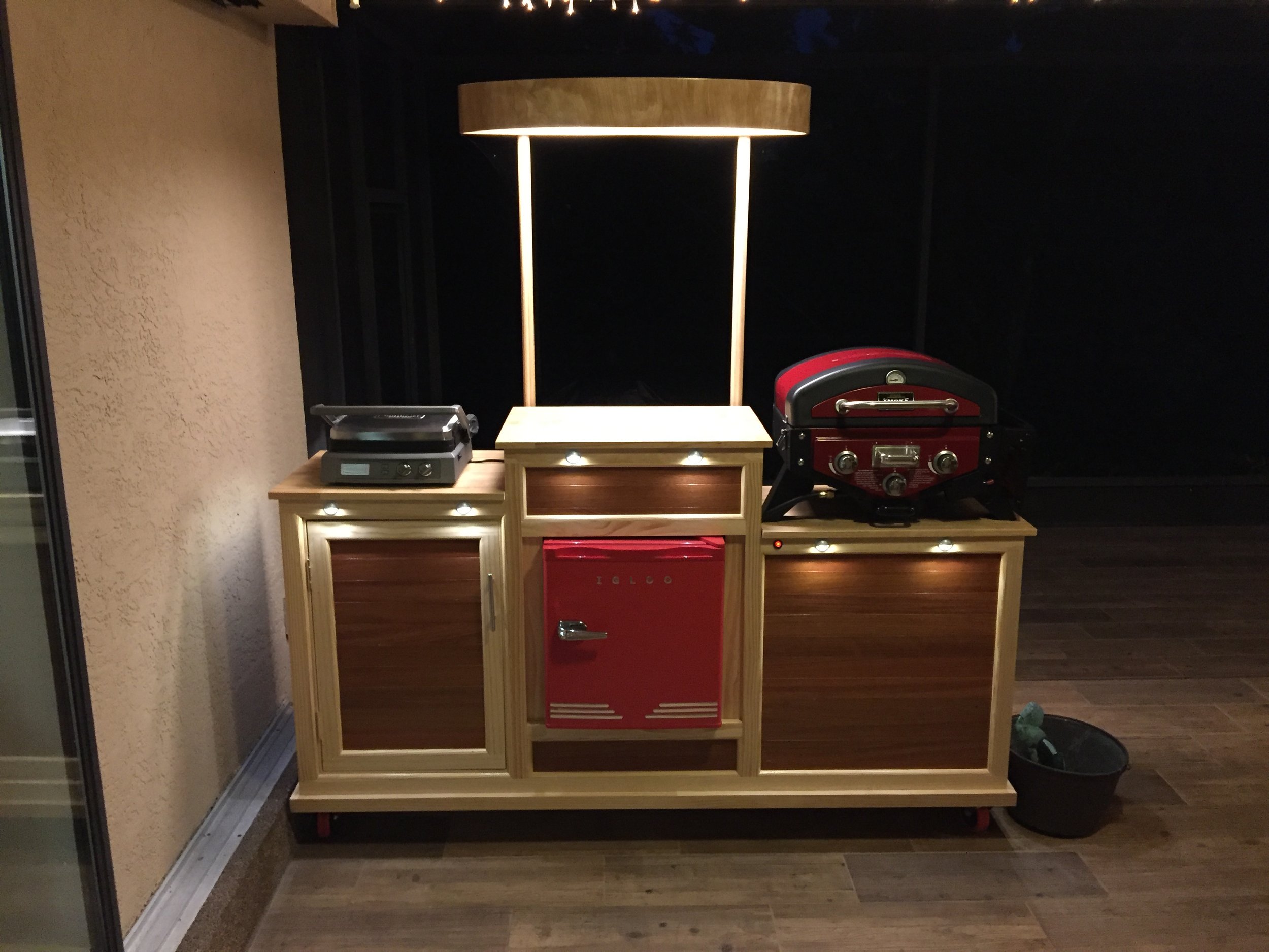 Custom modular outdoor kitchen designed for outdoor entertaining
