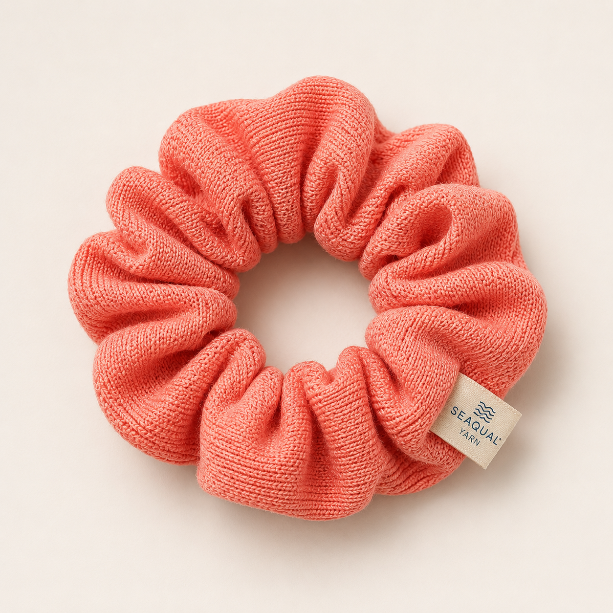 #savetheturtles SEAQUAL recycled marine plastic hand-crocheted scrunchie