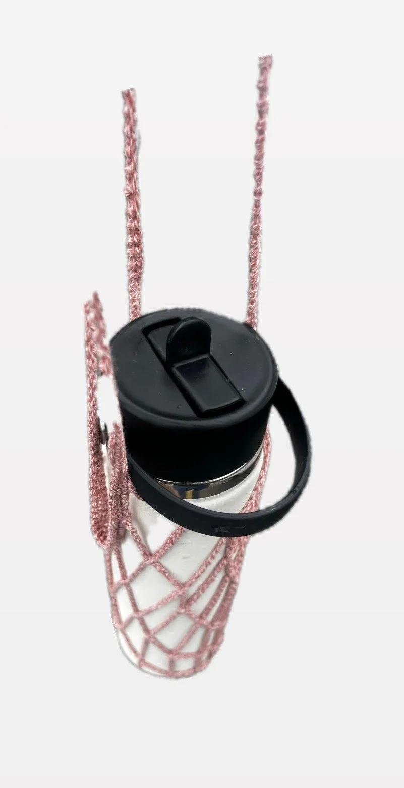 SEAQUAL hand crocheted bottle carrier - Rise Pilates Sunrise Edit