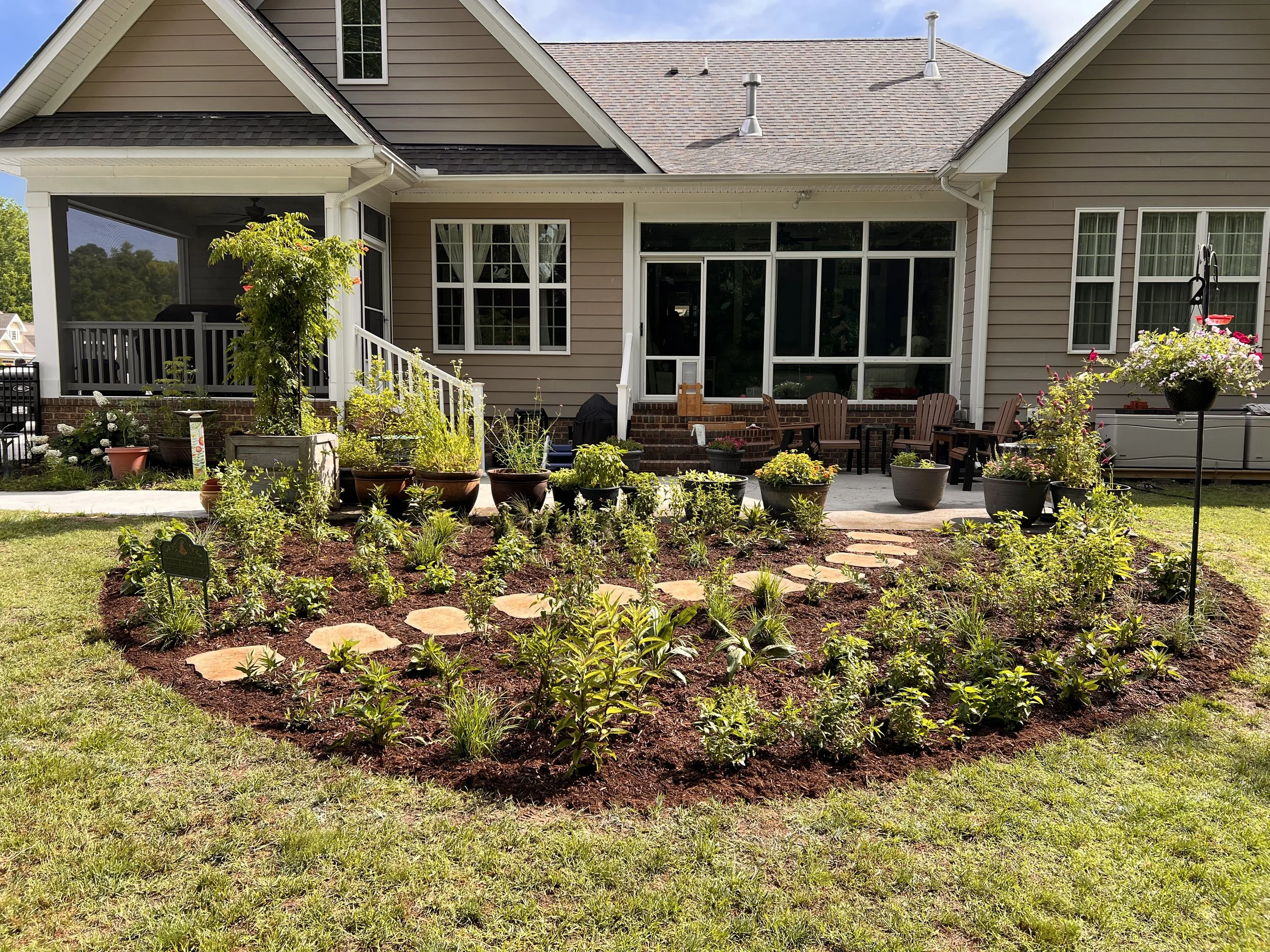 Native Garden Designed by Evergreen Eco-Scapes near Chesapeake, VA.