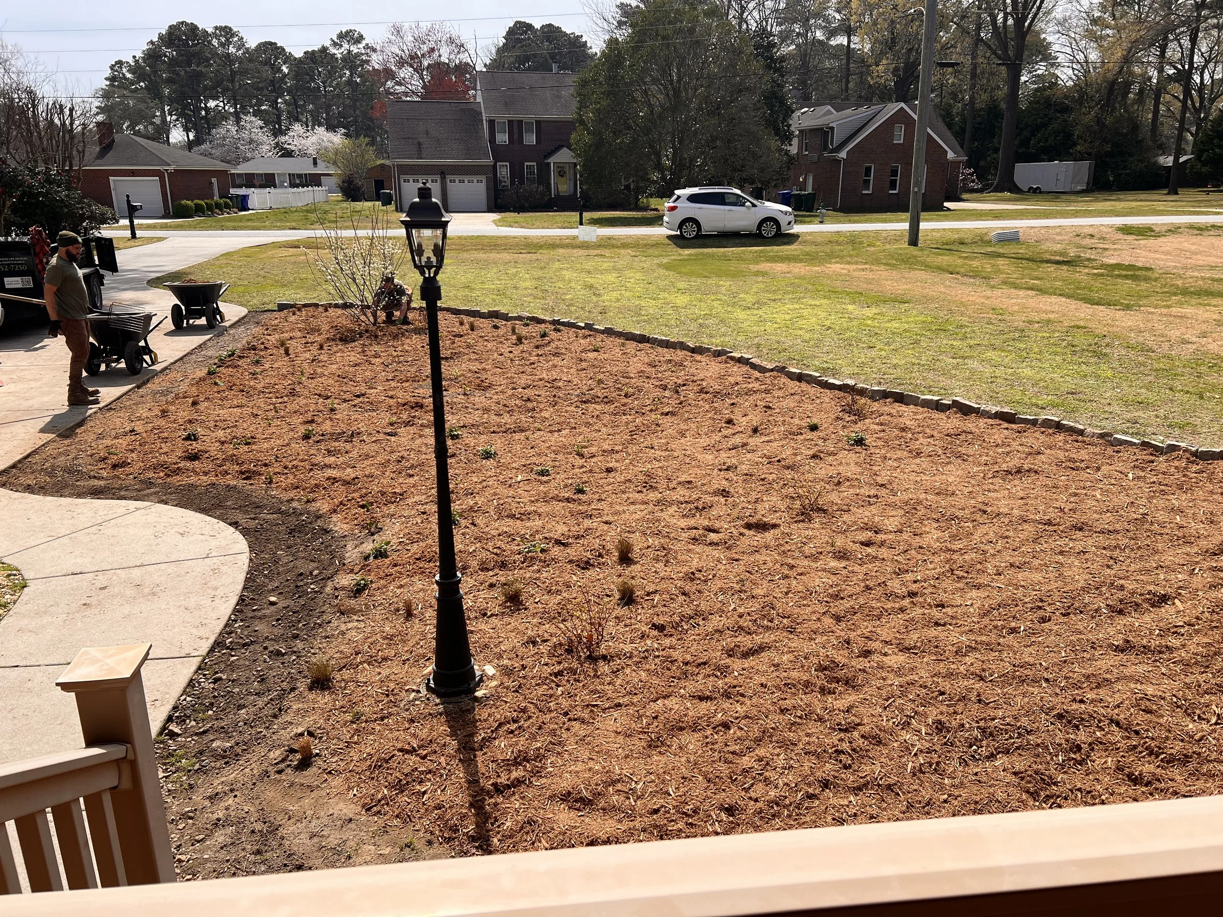 Photo before installation of rain garden designed and installed by Evergreen Eco-Scapes in Chesapeake, VA.
