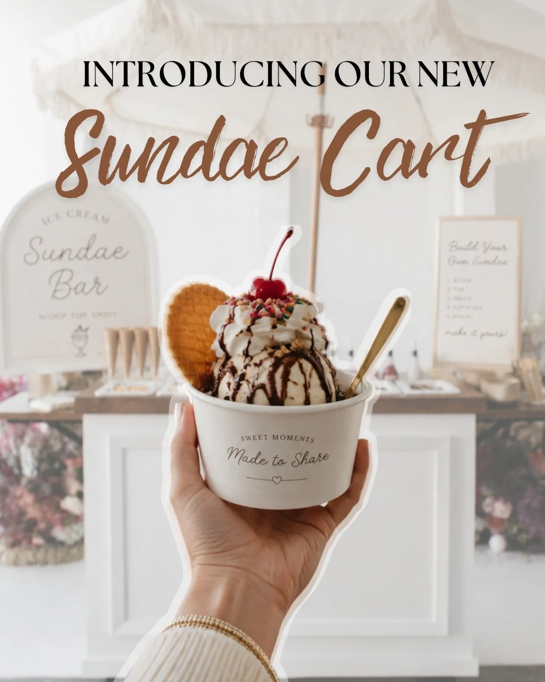 🍨 SOMETHING SWEET JUST ARRIVED&hellip;🍨

We&rsquo;re officially introducing our Sundae Cart &mdash; an interactive dessert experience that lets your guests build their perfect ice cream sundae with delicious toppings, sauces, and sweet treats. 

Pe
