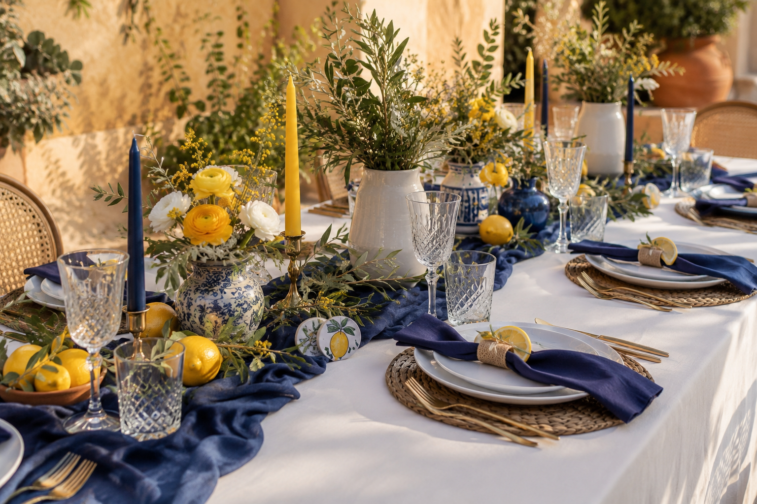 Collection Dolce Vita Classique actuellement en cours de création par Les Jolis Instants. Une décoration de table chic et intemporelle inspirée de l’Italie, parfaite pour un mariage, un baptême ou une réception élégante sur la Côte d’Opale.