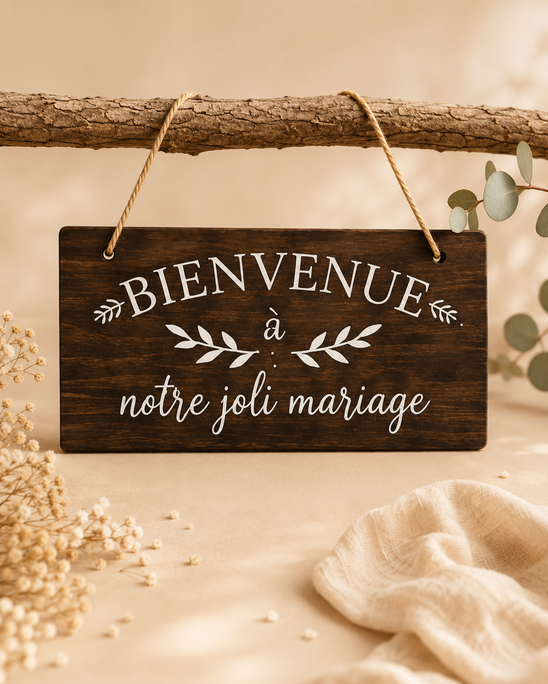                  Pancarte bienvenue à notre 
                         joli mariage - 2€ (Quantité : 1)