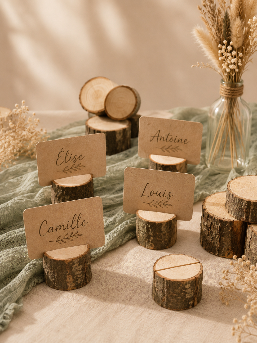 Rodin de bois porte nom - 0,50€ (Quantité : 50)