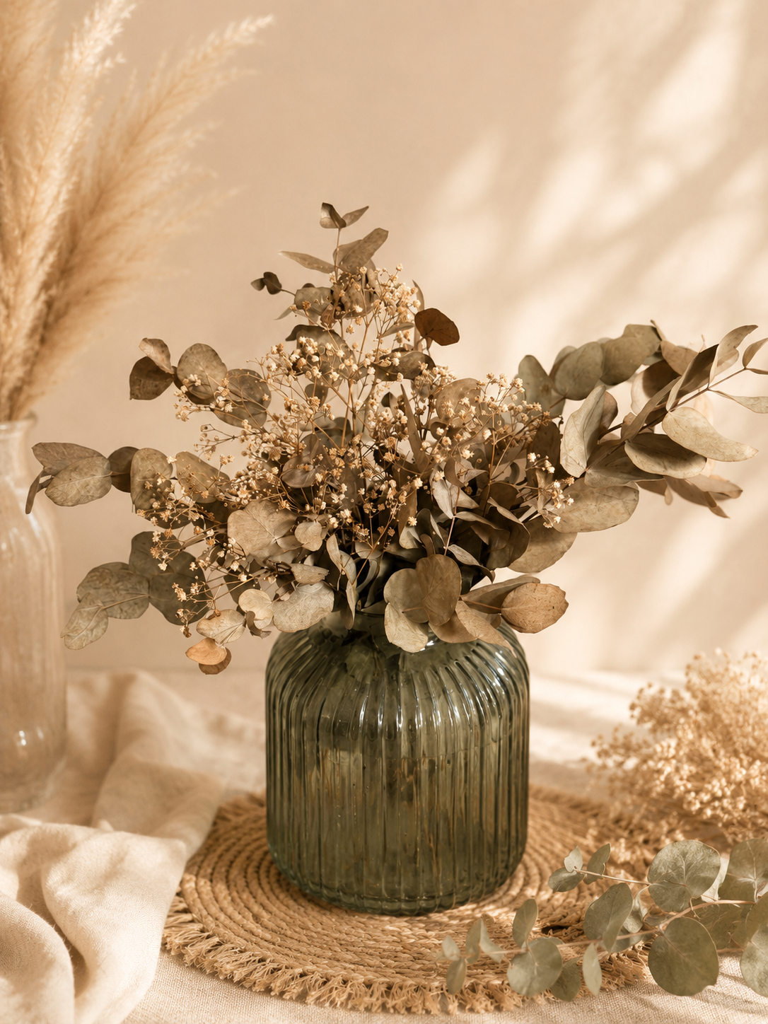 Vase & eucalyptus séché - 2€

