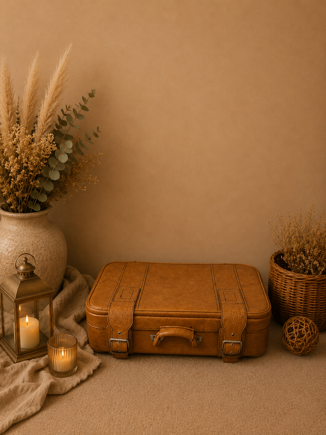 Valise vintage couleur Camel- 5€
