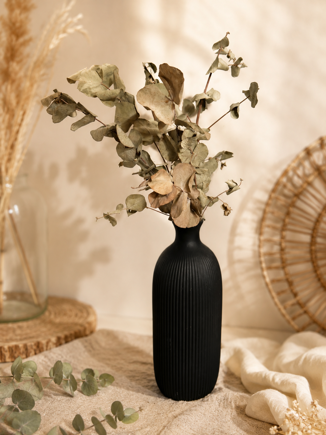 Vase & eucalyptus séché - 2€
