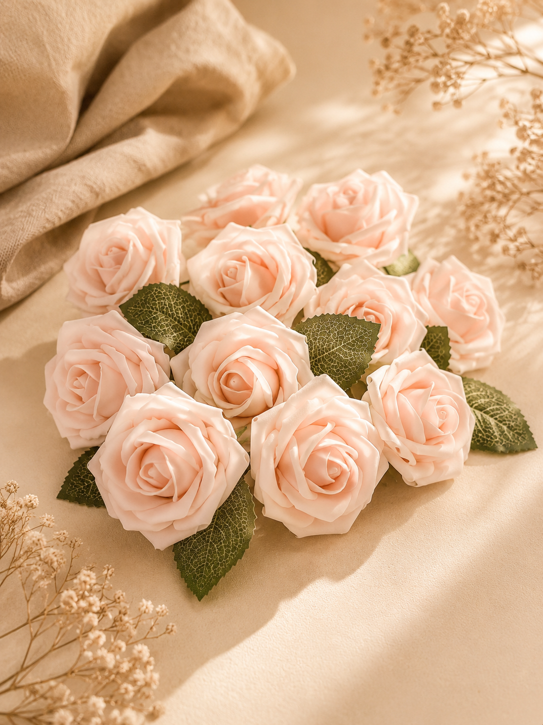 Grandes roses de couleur rose clair - 0,20€
