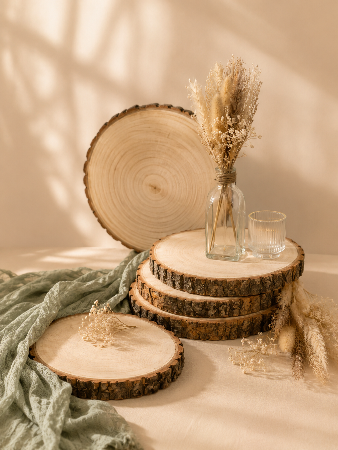 Rondin de bois centre de table 20-25cm - 2€ (Quantité : 10) 