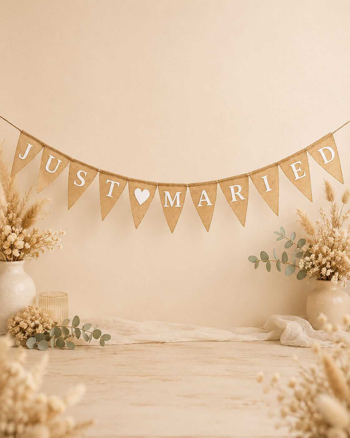                   Guirlande "Just Married" 
                  triangulaire ou rectangulaire 
                                2m - 2€ (Quantité : 1)
