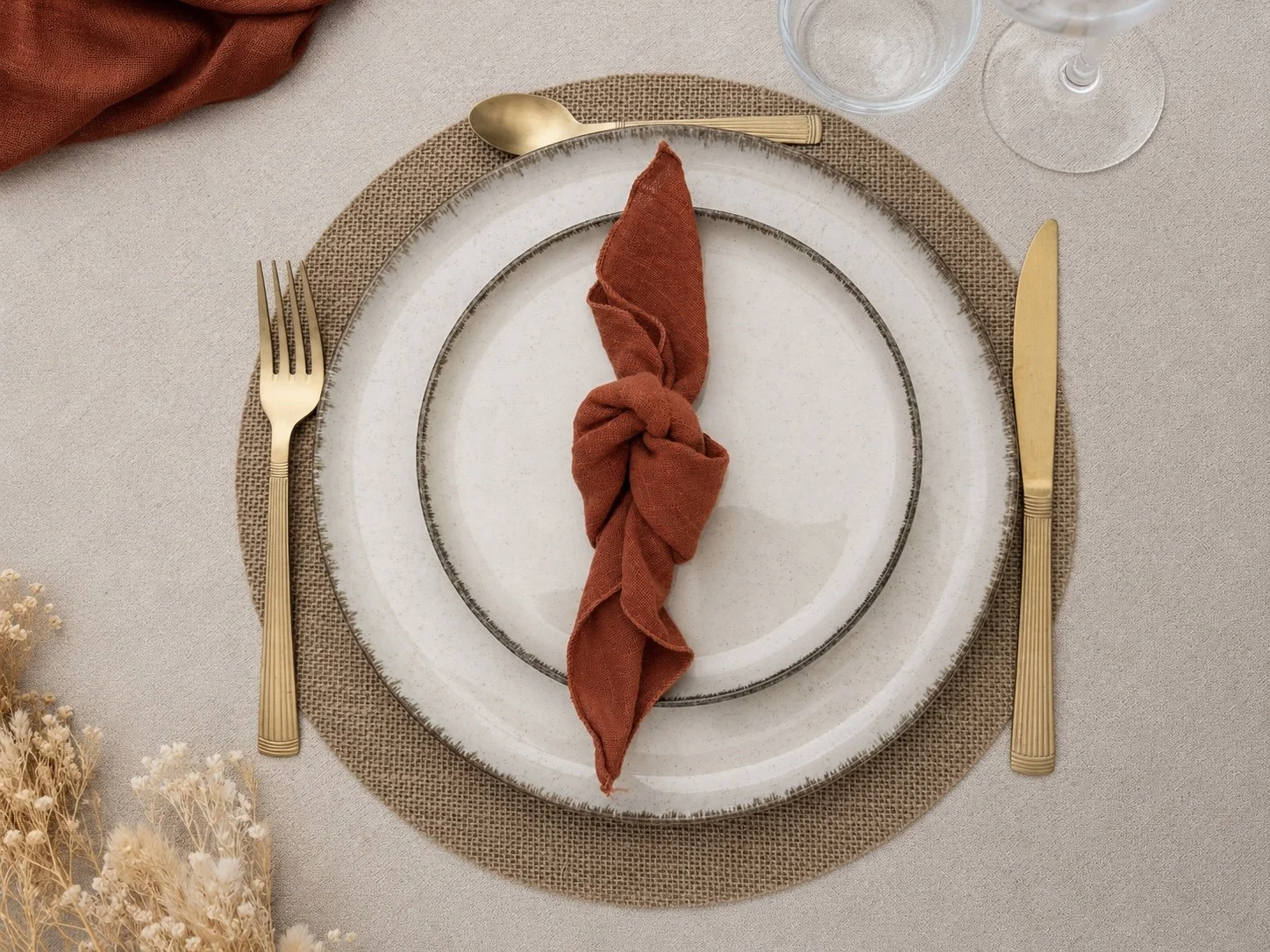 Set de table en jute 33cm  - 0,30€ (Quantité : 90)