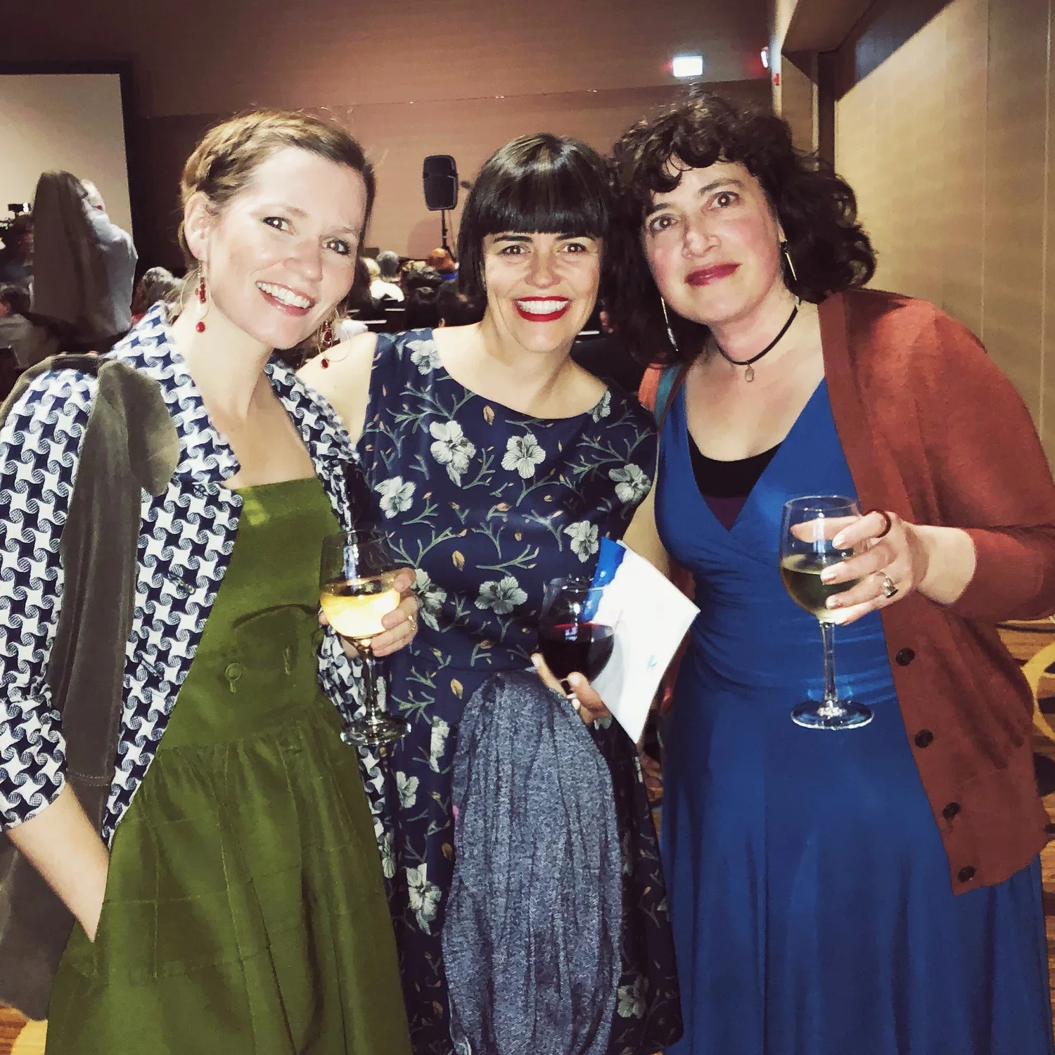  Happy with fellow nominee Leslie Lowe, author of  No Place To Go , and bookseller Alice Burdick of Lunenburg’s Lexicon Books. 