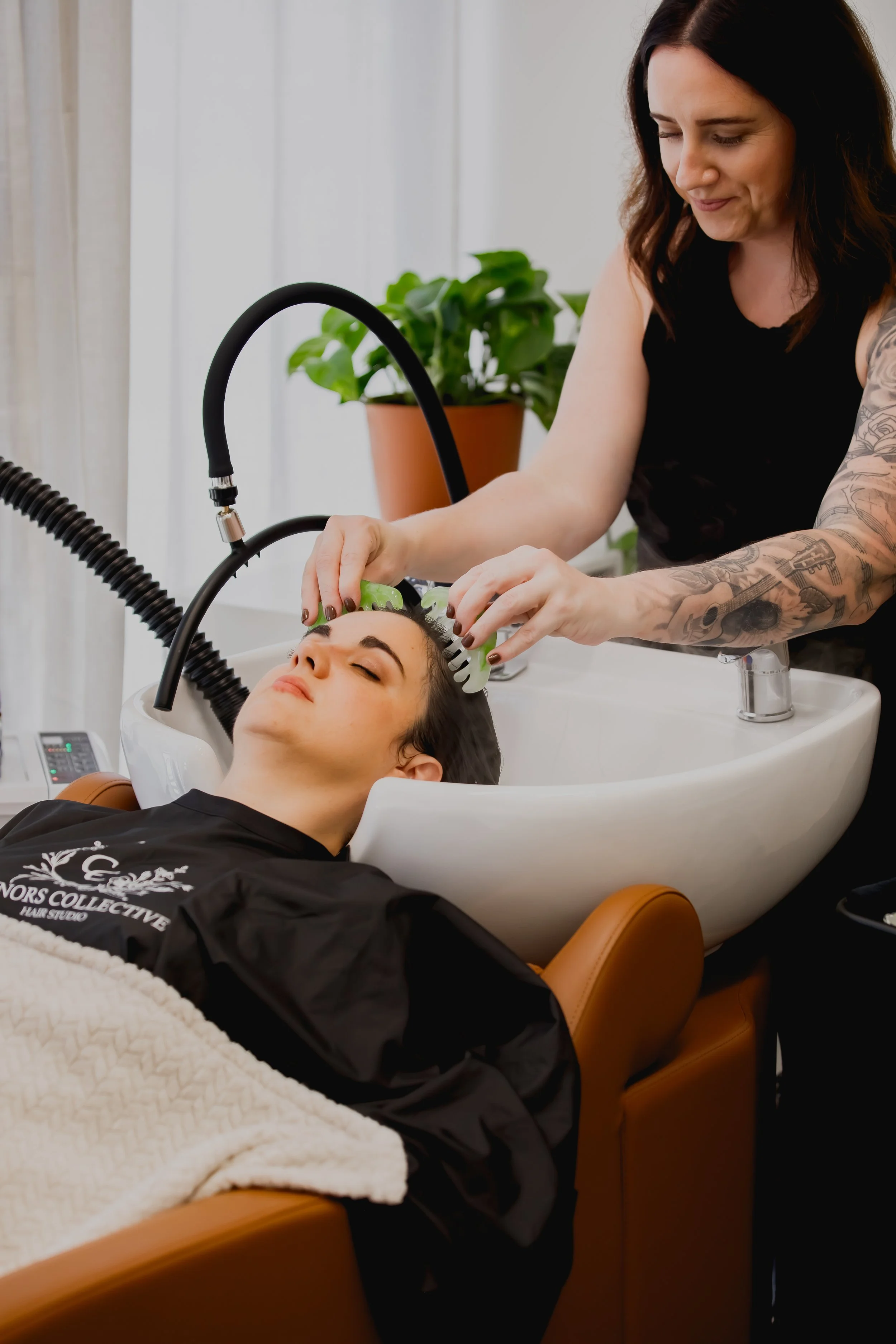 scalp specialist doing head spa scalp facial with relaxing treatment in phoenix arizona