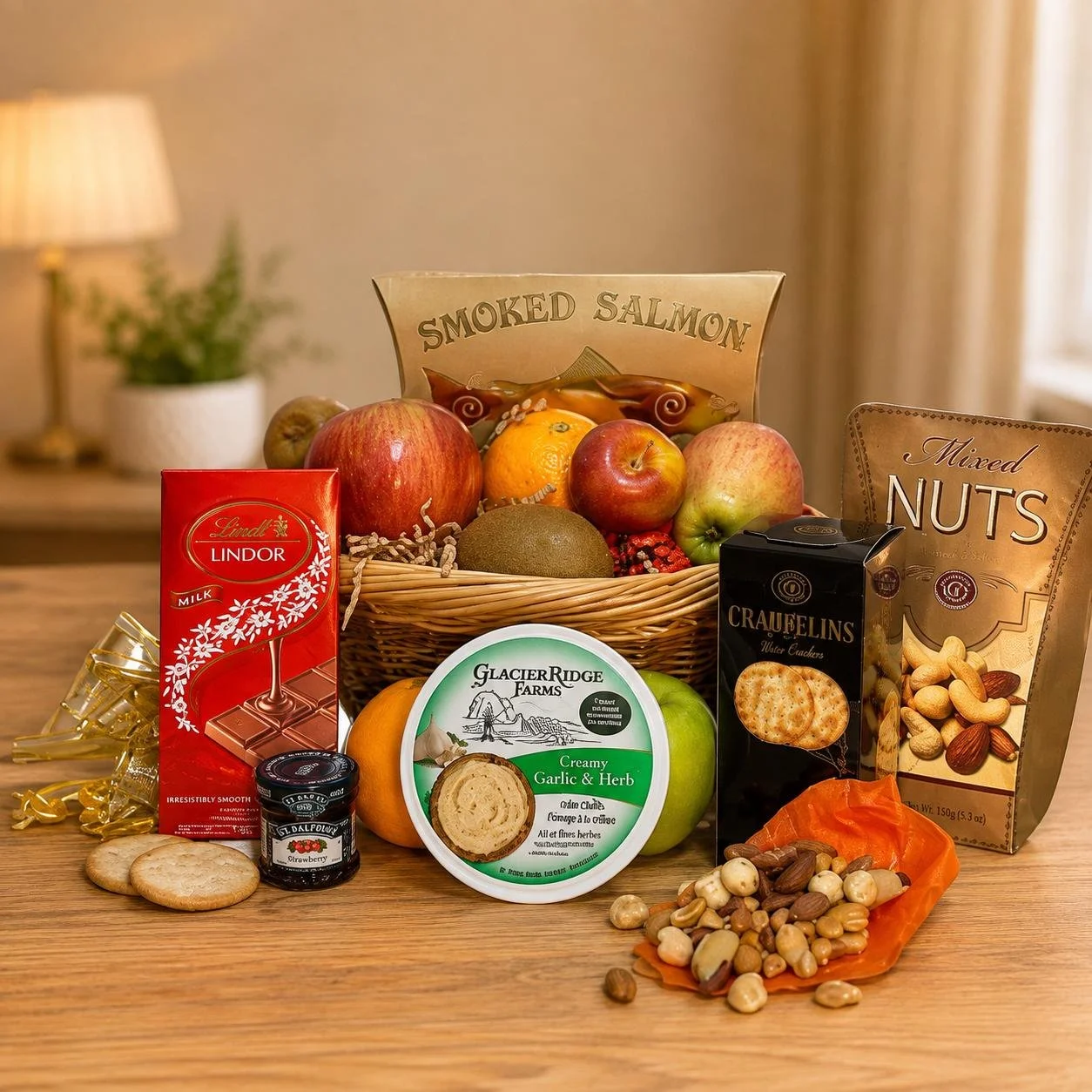Deluxe Smoked Salmon & Gourmet Snack Basket