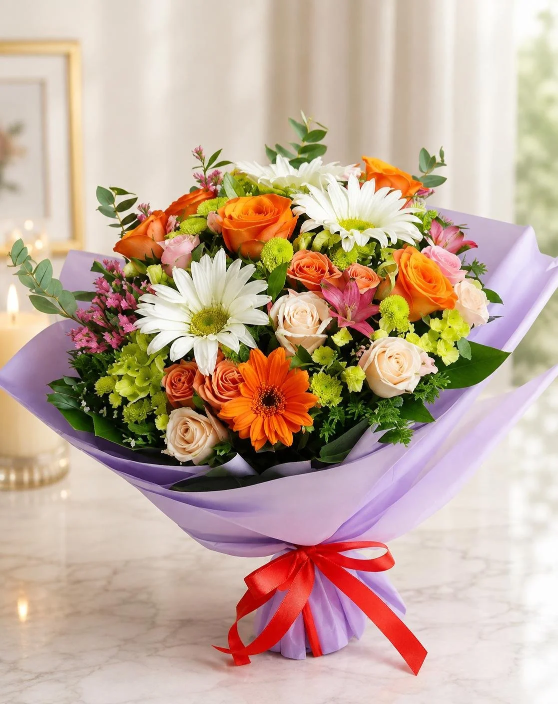 Citrus Sunshine Mixed Floral Bouquet