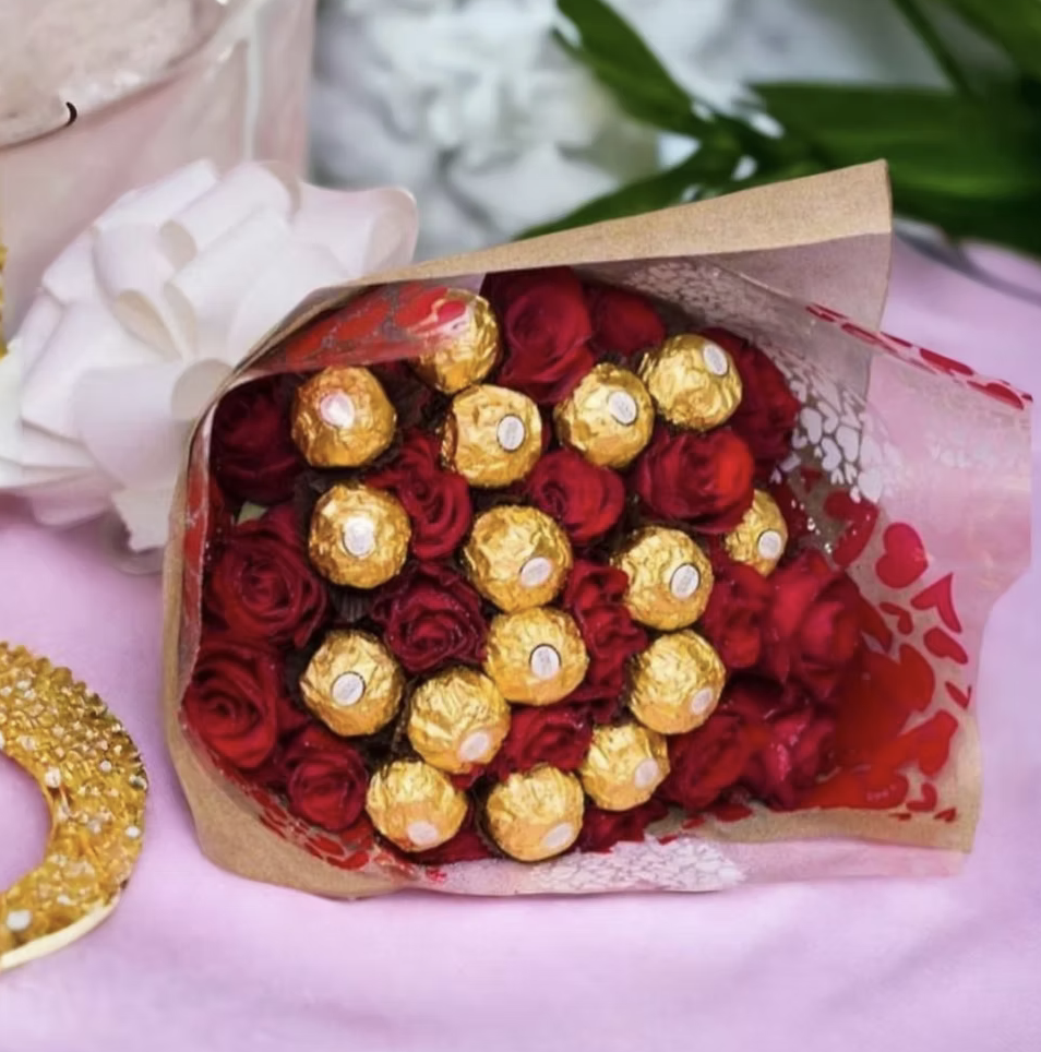 Roses and Ferrero Rocher Bouquet