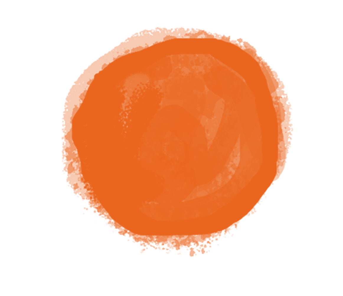 Solid orange square on a white background.