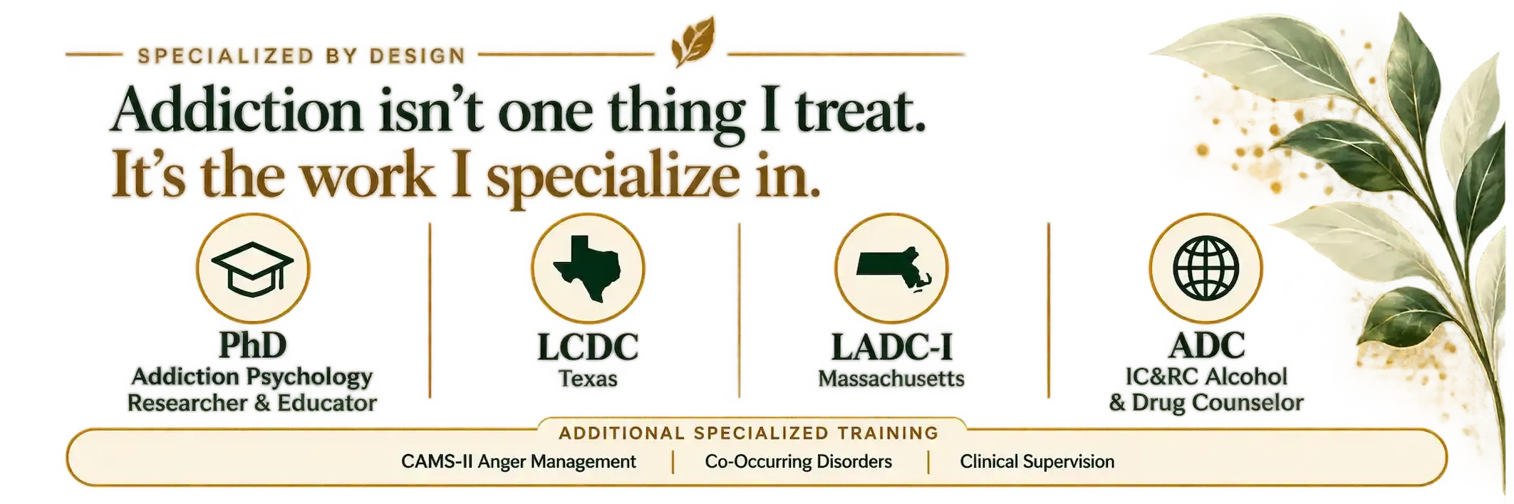 Dr. Esther Odamah’s addiction counseling credentials: PhD in Addiction Psychology, Texas LCDC, Massachusetts LADC-I, IC&RC ADC, researcher and educator.