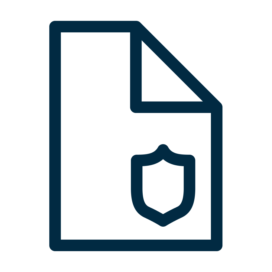 Icono de archivo digital con escudo de protección